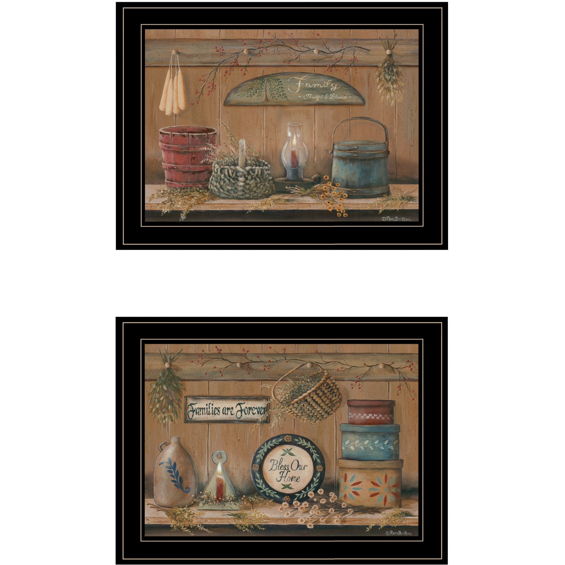 Set Of Two Shelf Treasures 2 Black Framed Print Wall Art