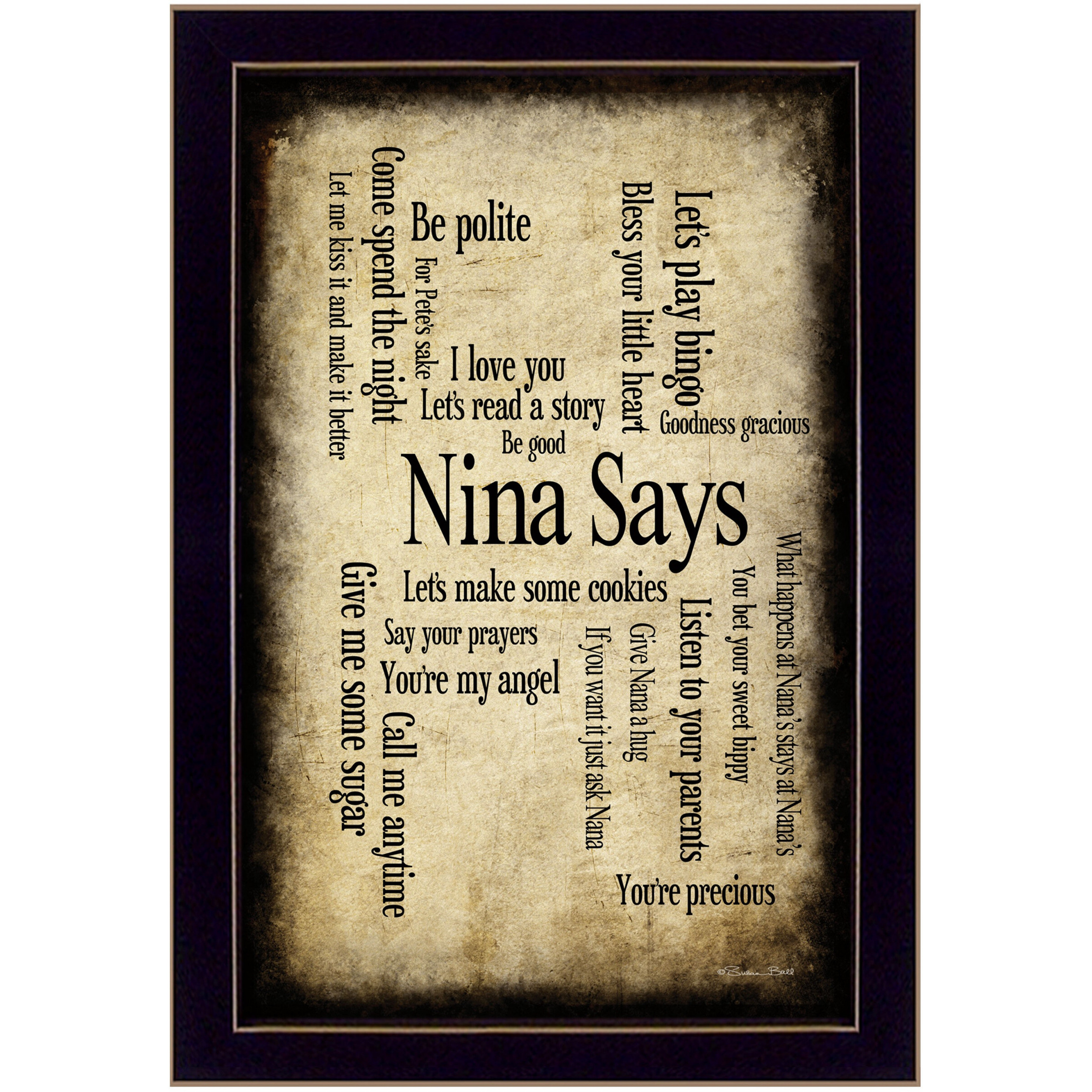 Nina Says 4 Black Framed Print Wall Art