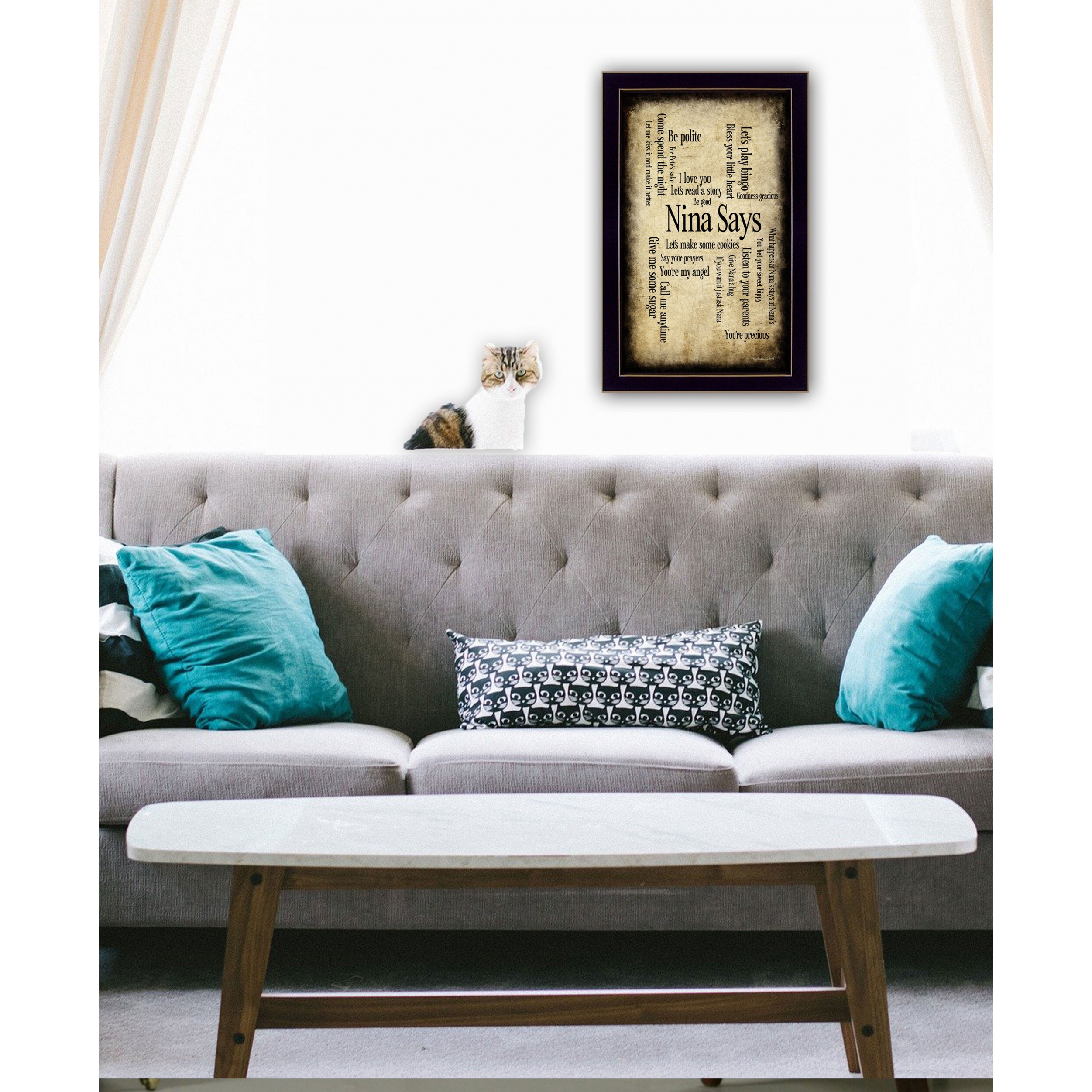 Nina Says 4 Black Framed Print Wall Art