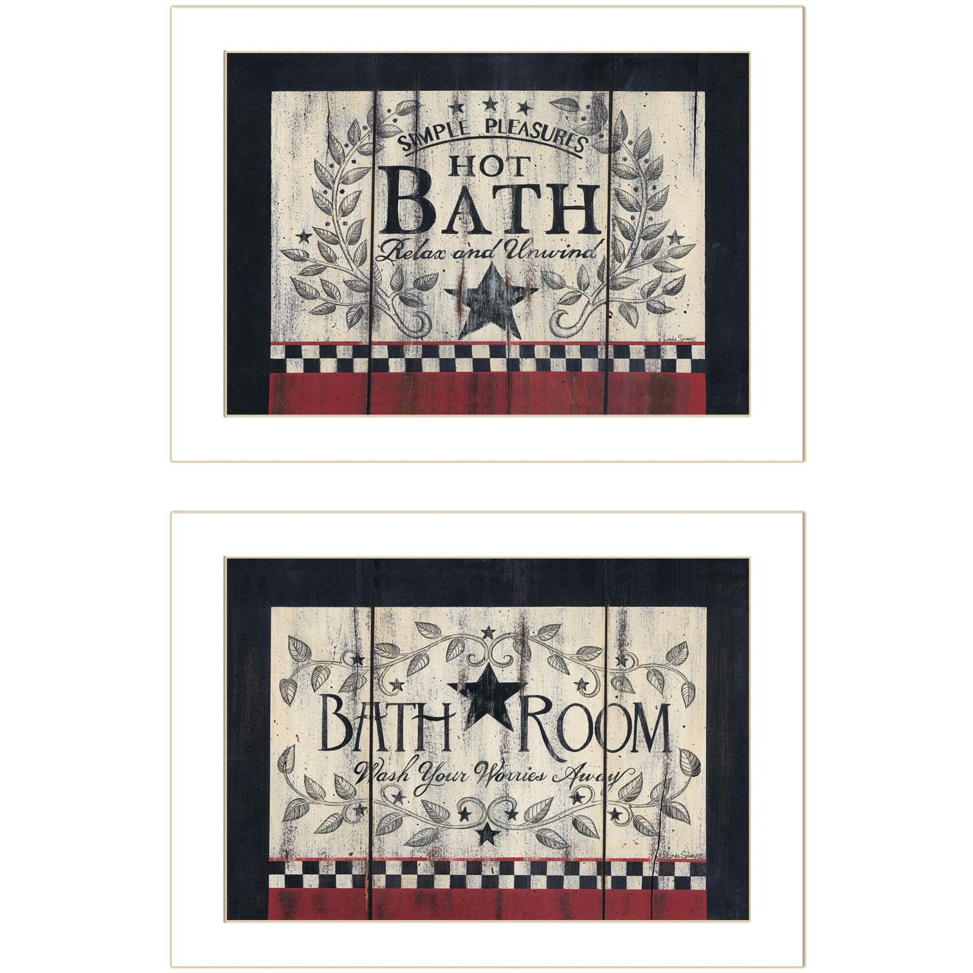 Set Of Two Hot Bath 3 White Framed Print Wall Art
