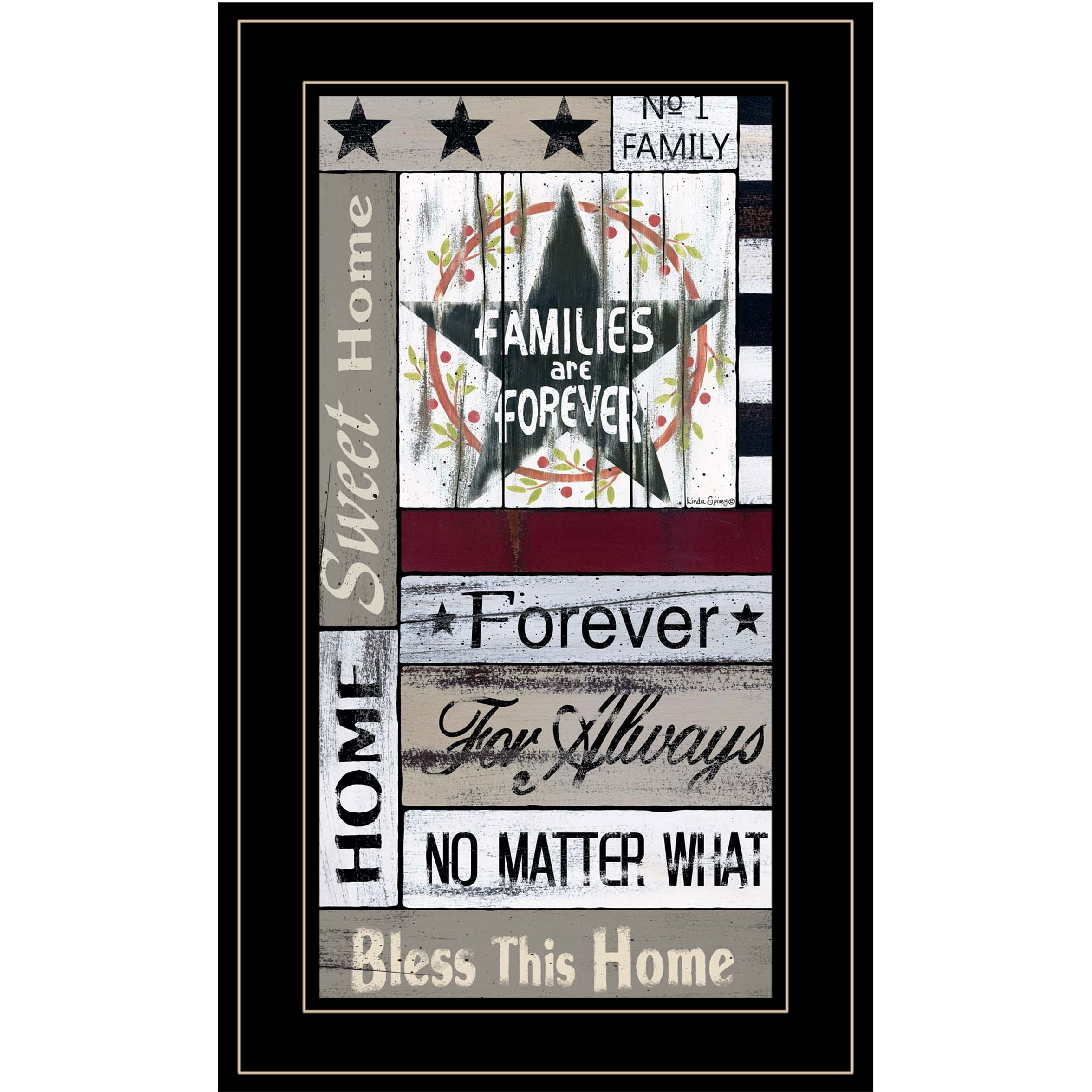 Families Are Forever 4 Black Framed Print Wall Art