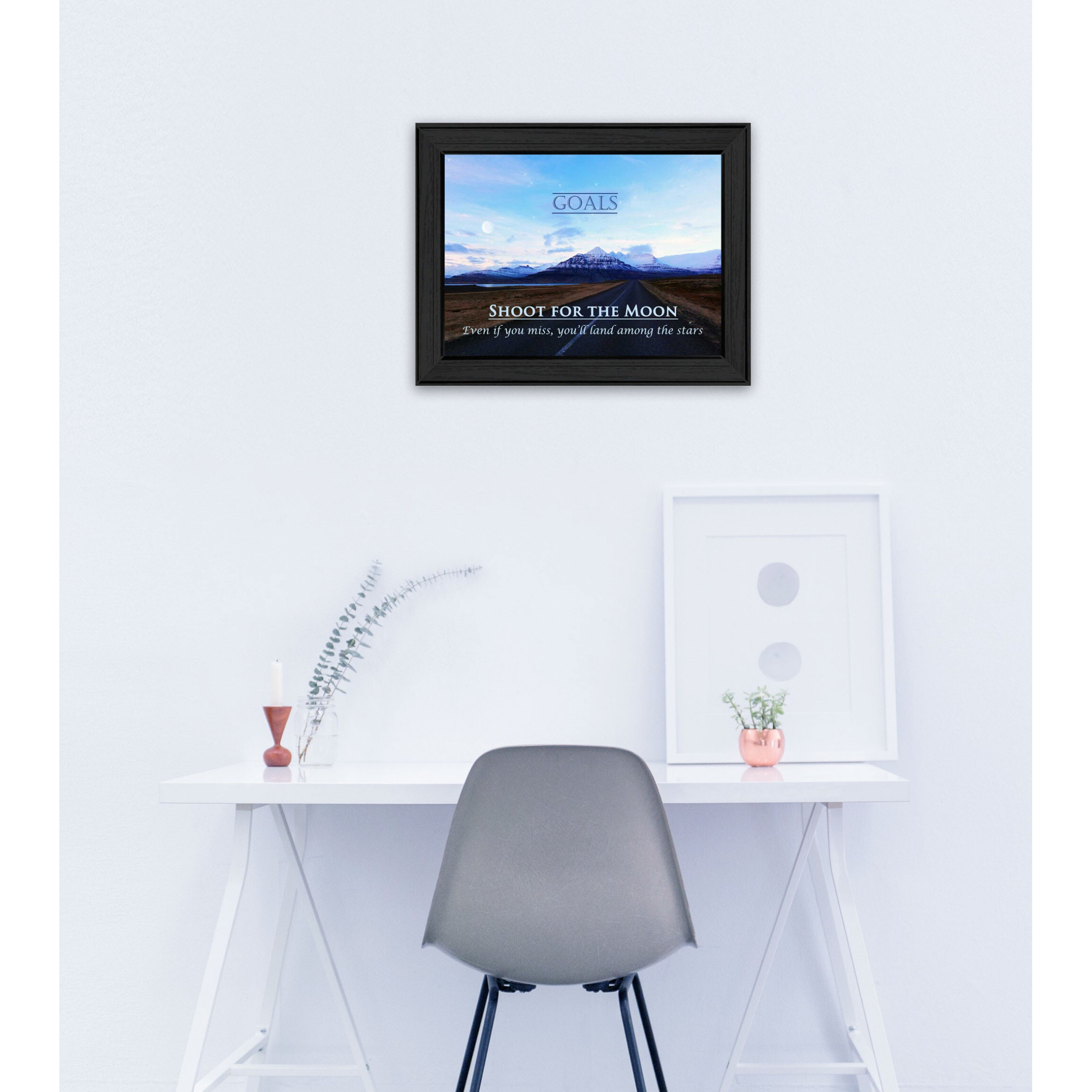 Goals 1 Black Framed Print Wall Art