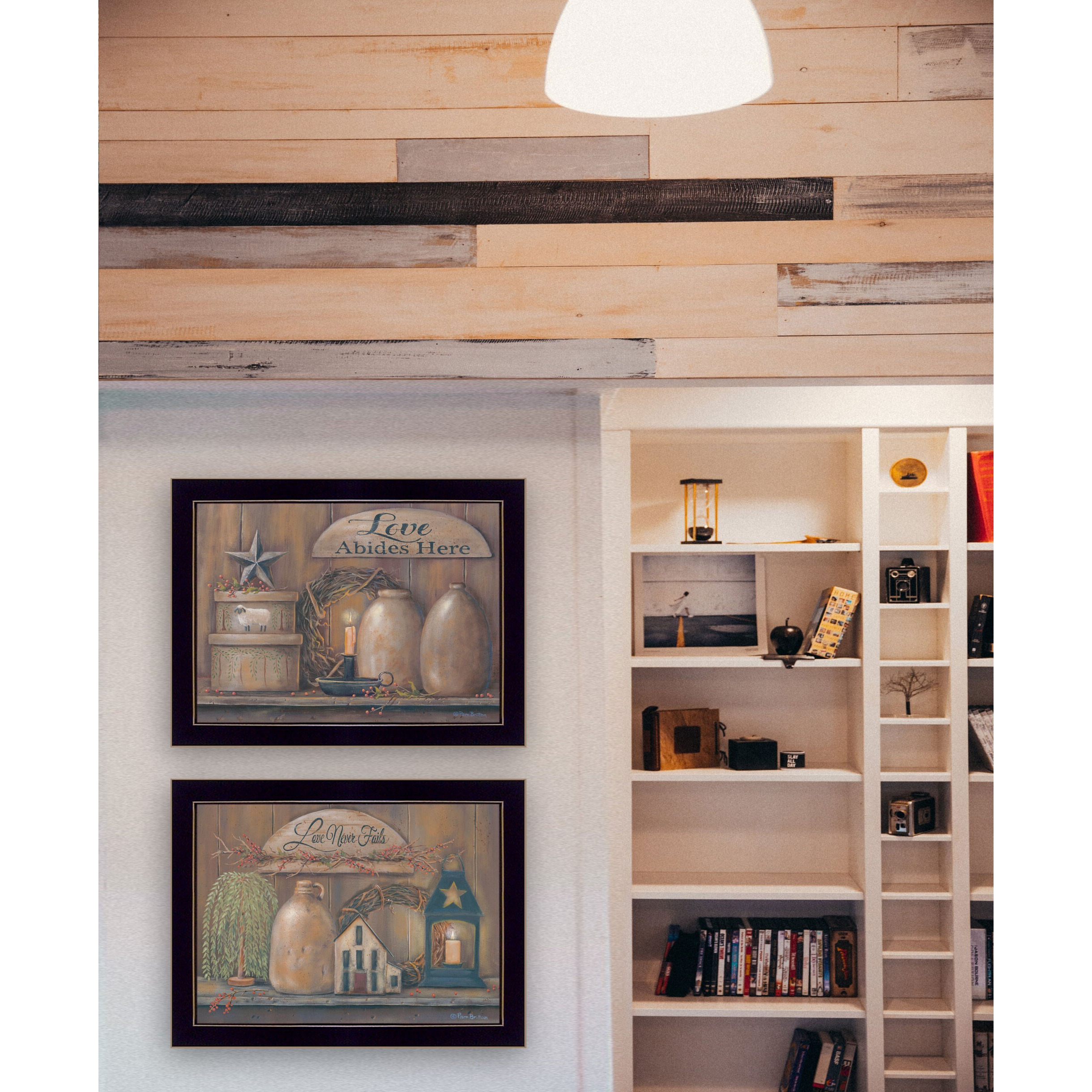 Set Of Two Americana Country Love Sentiment 3 Black Framed Print Wall Art