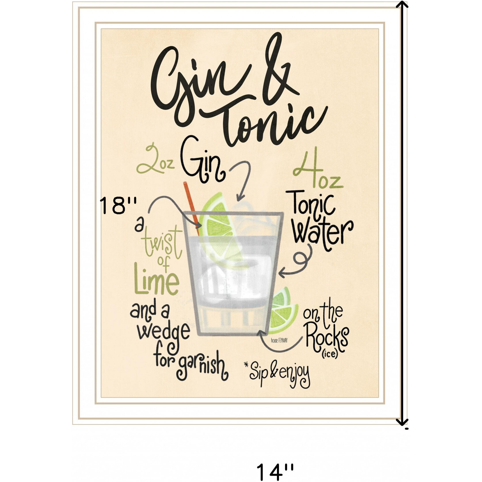 Gin And Tonic White Framed Print Wall Art