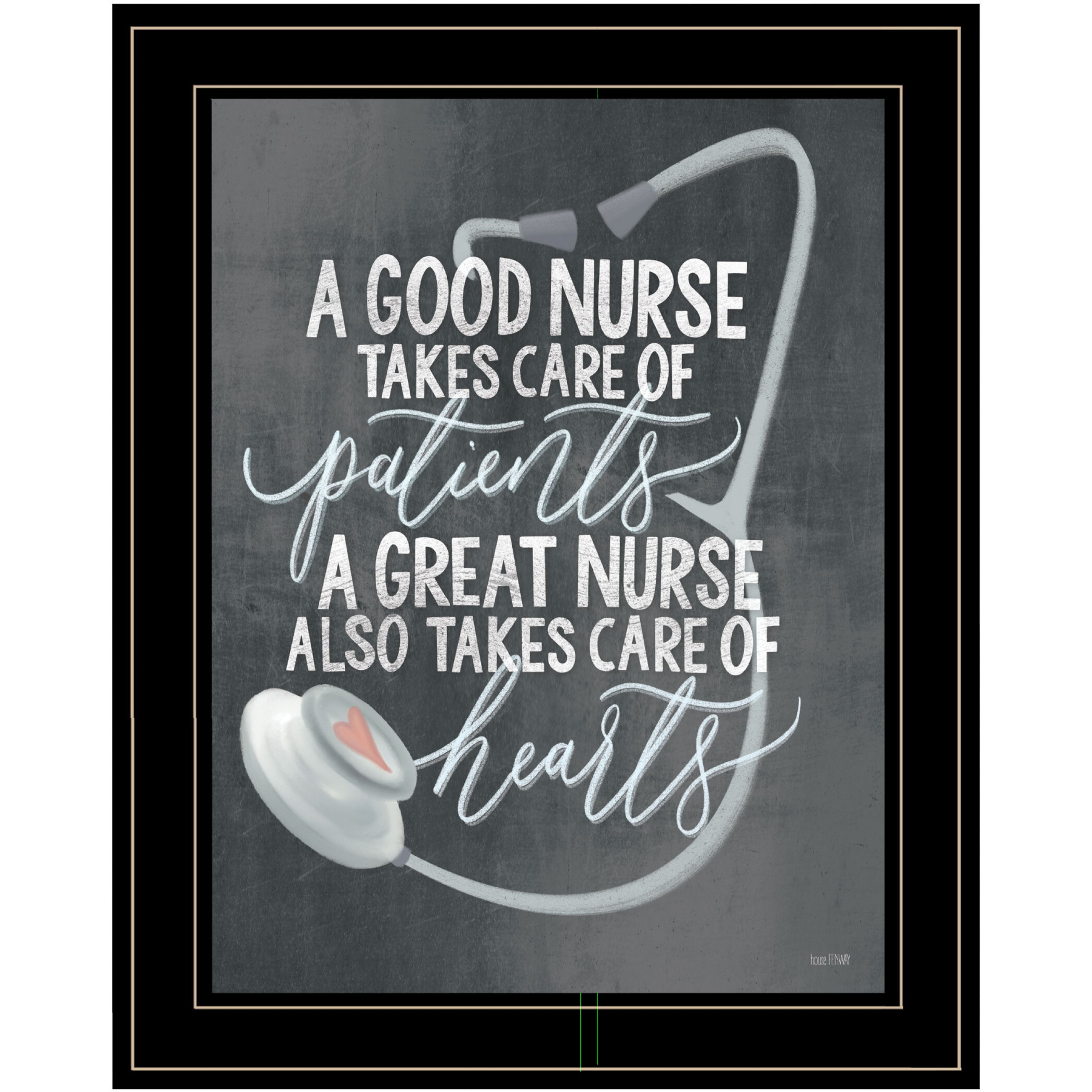 A Nurses Heart 2 Black Framed Print Wall Art