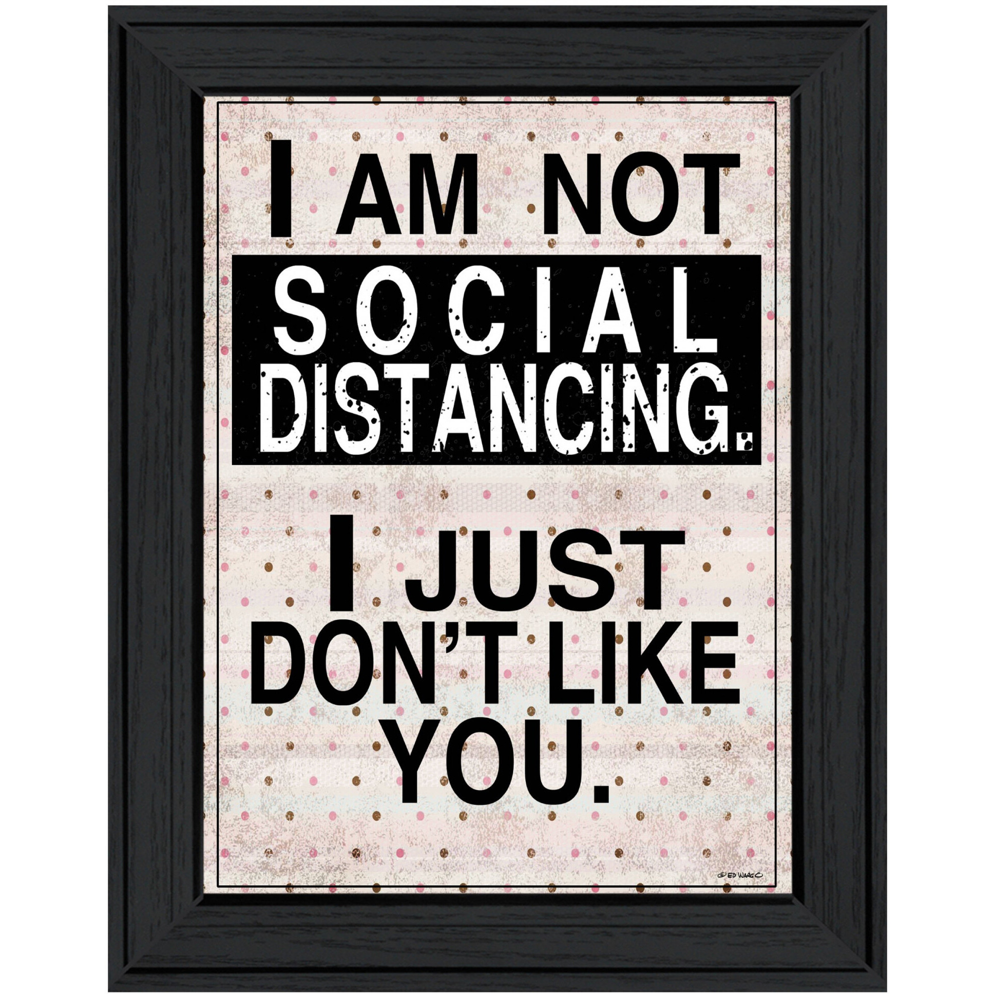 Social Distancing 1 Black Framed Print Wall Art