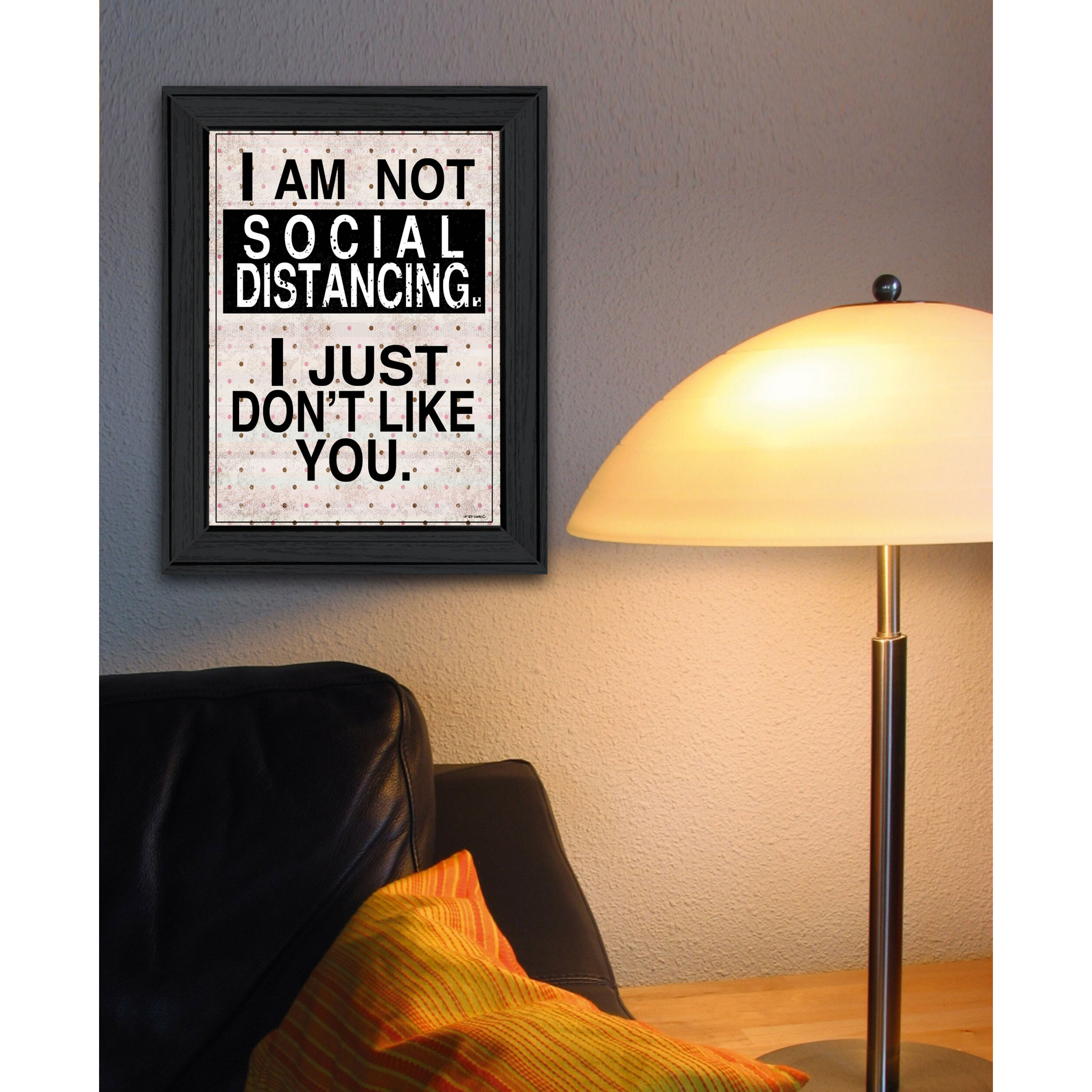 Social Distancing 1 Black Framed Print Wall Art