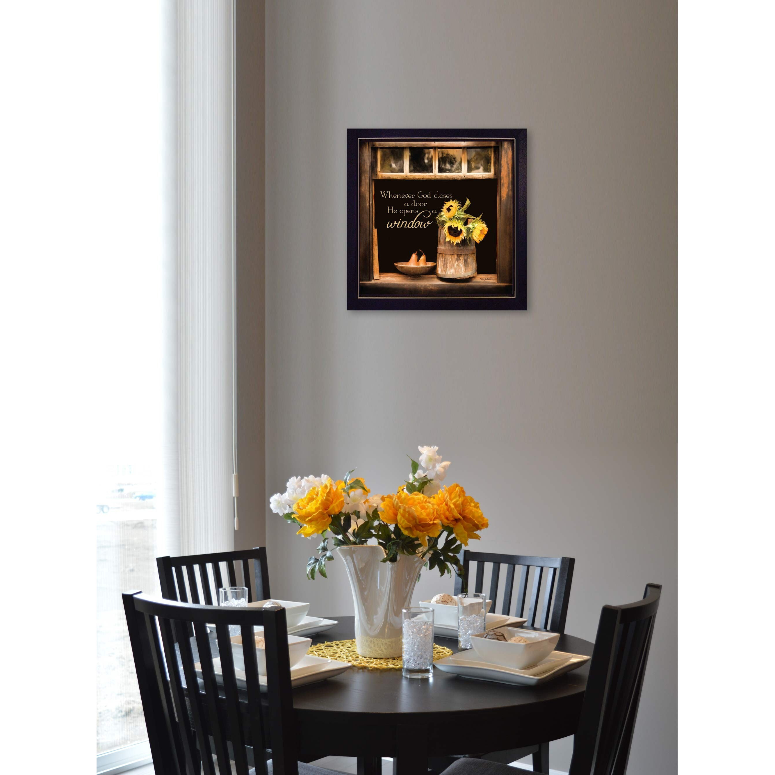 God Opens Windows Black Framed Print Wall Art