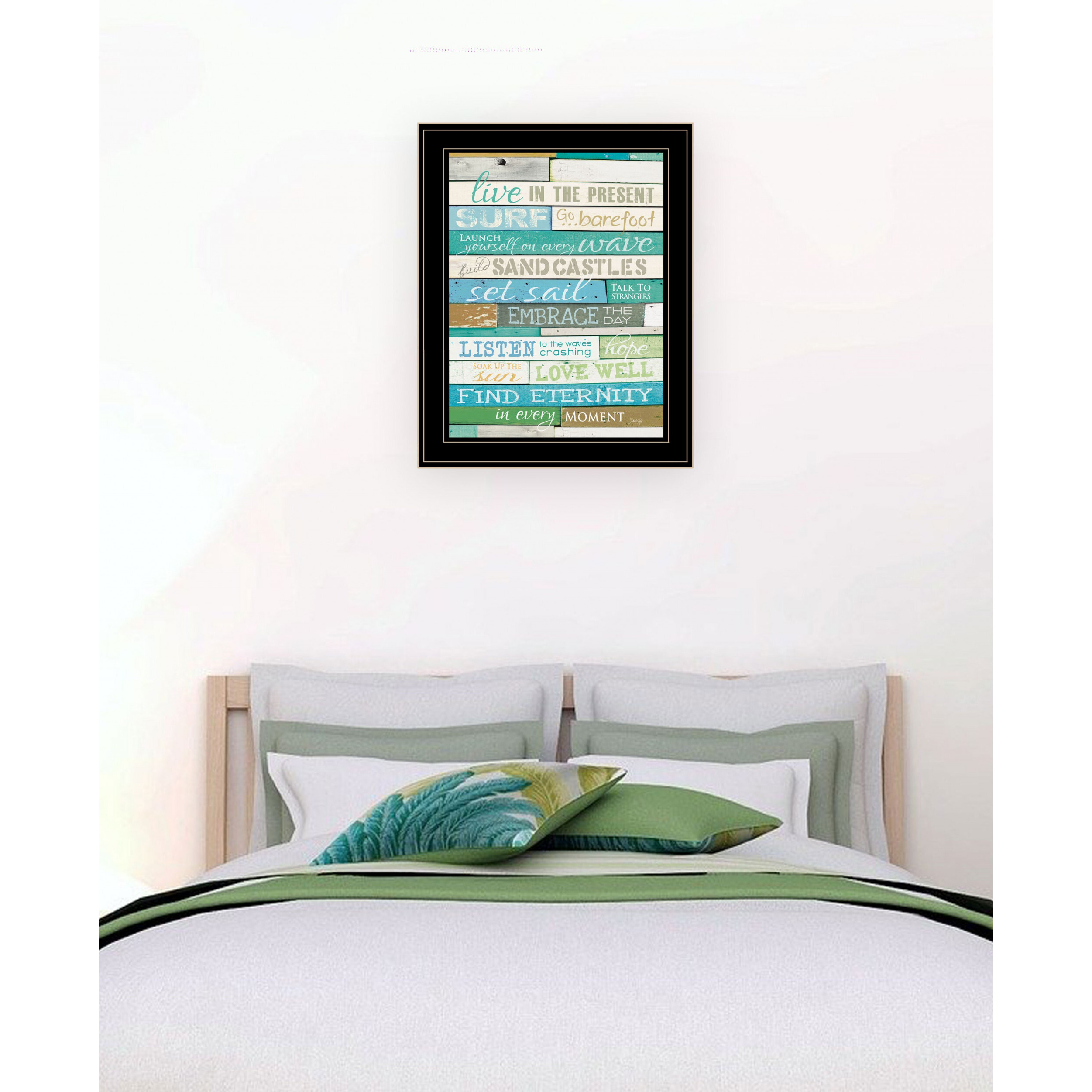 Live In The Present 3 Black Framed Print Wall Art