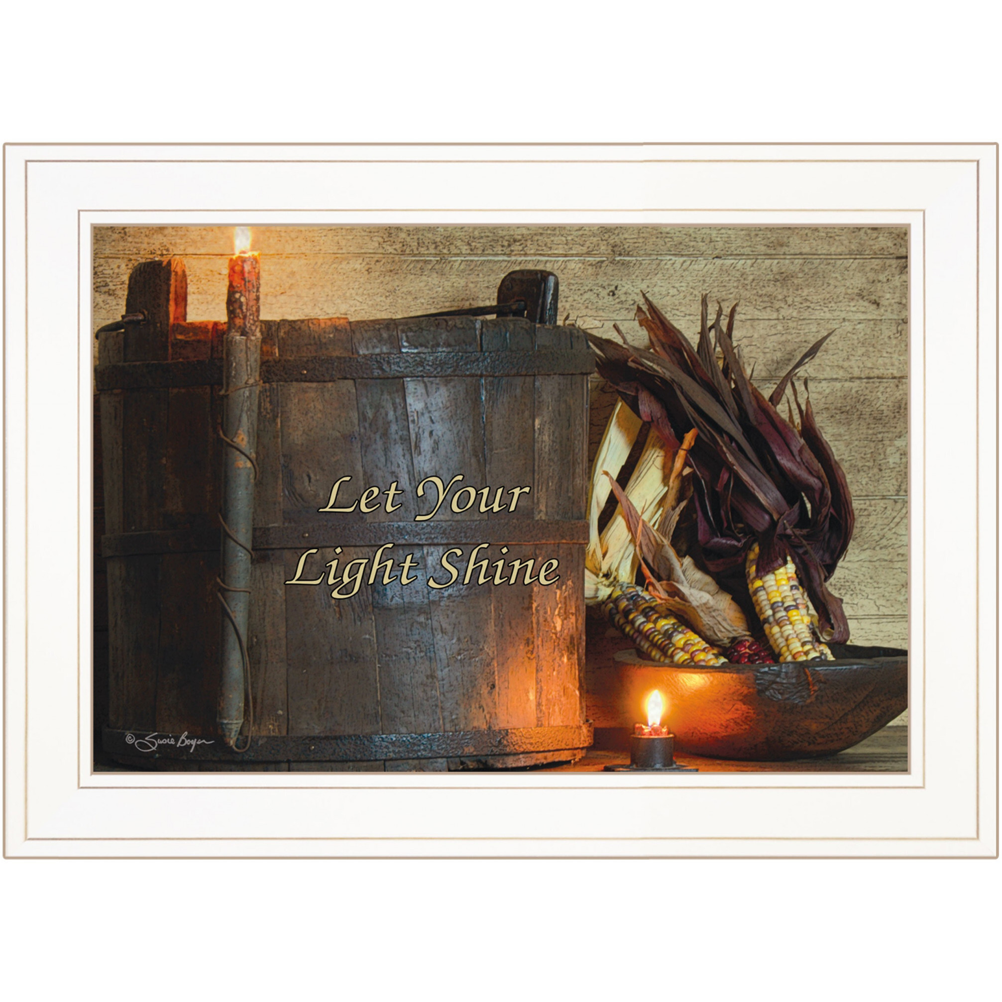 Indian Corn 2 White Framed Print Wall Art