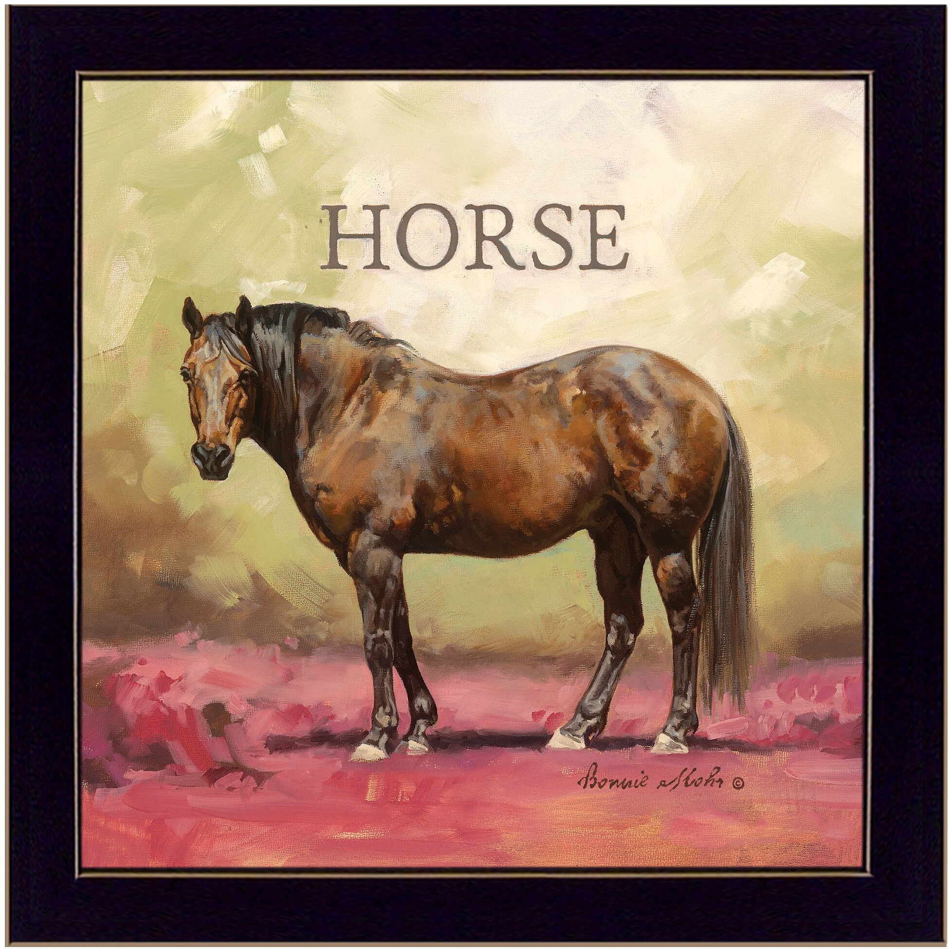 Henry The Horse Black Framed Print Wall Art