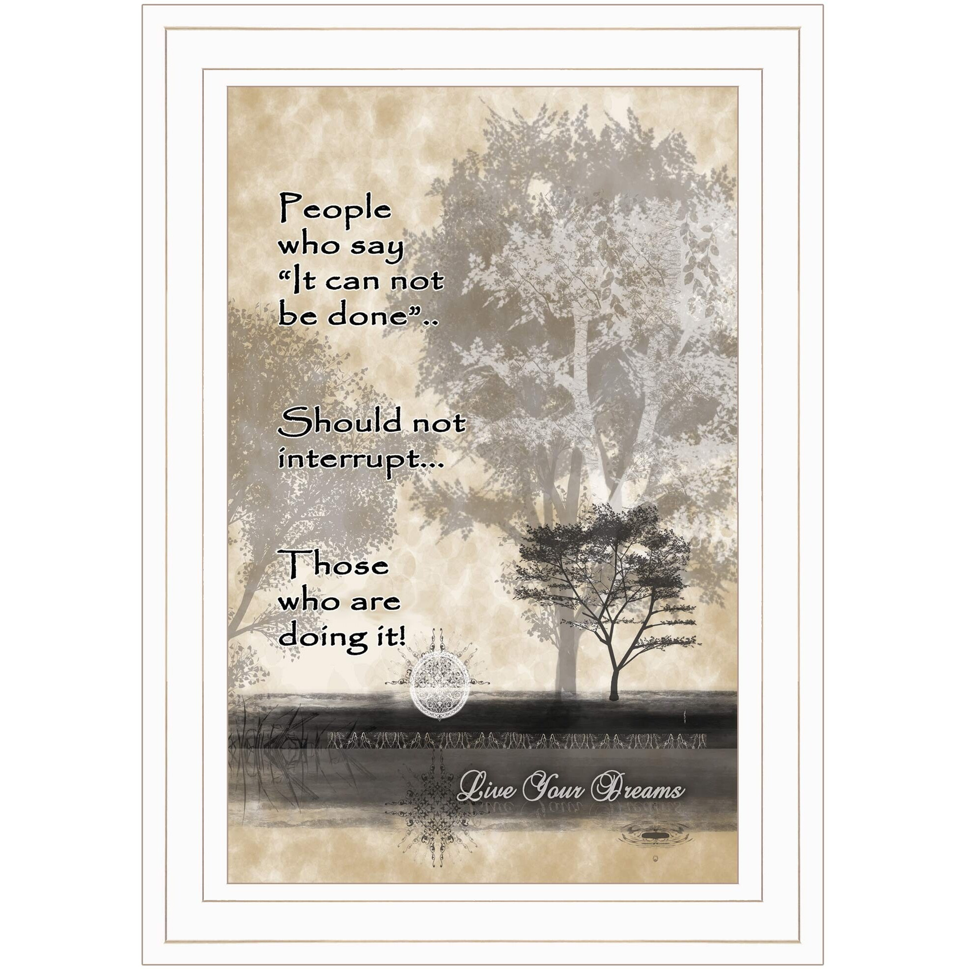 Live Your Dreams White Framed Print Wall Art