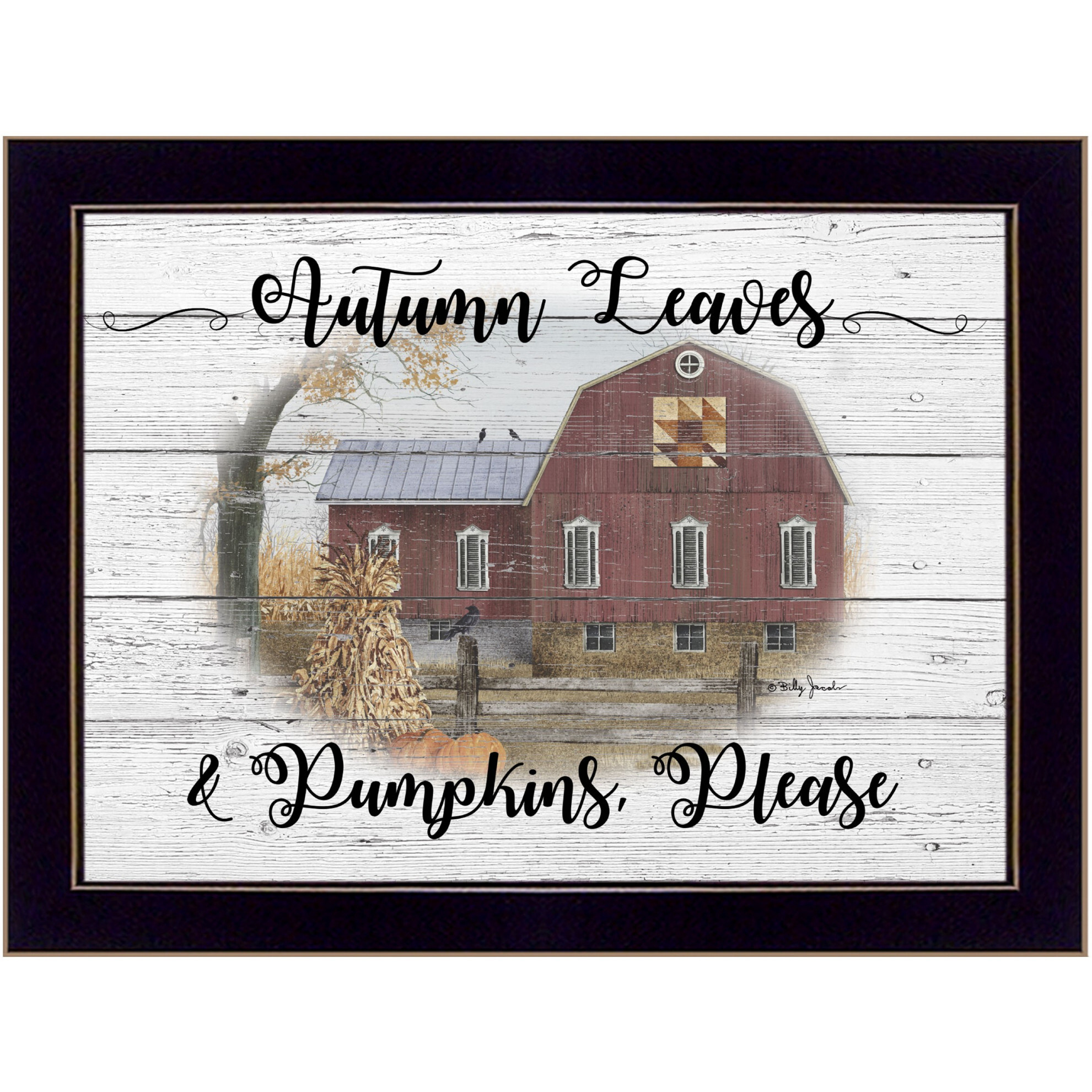 Autumn Leaves 1 Black Framed Print Wall Art