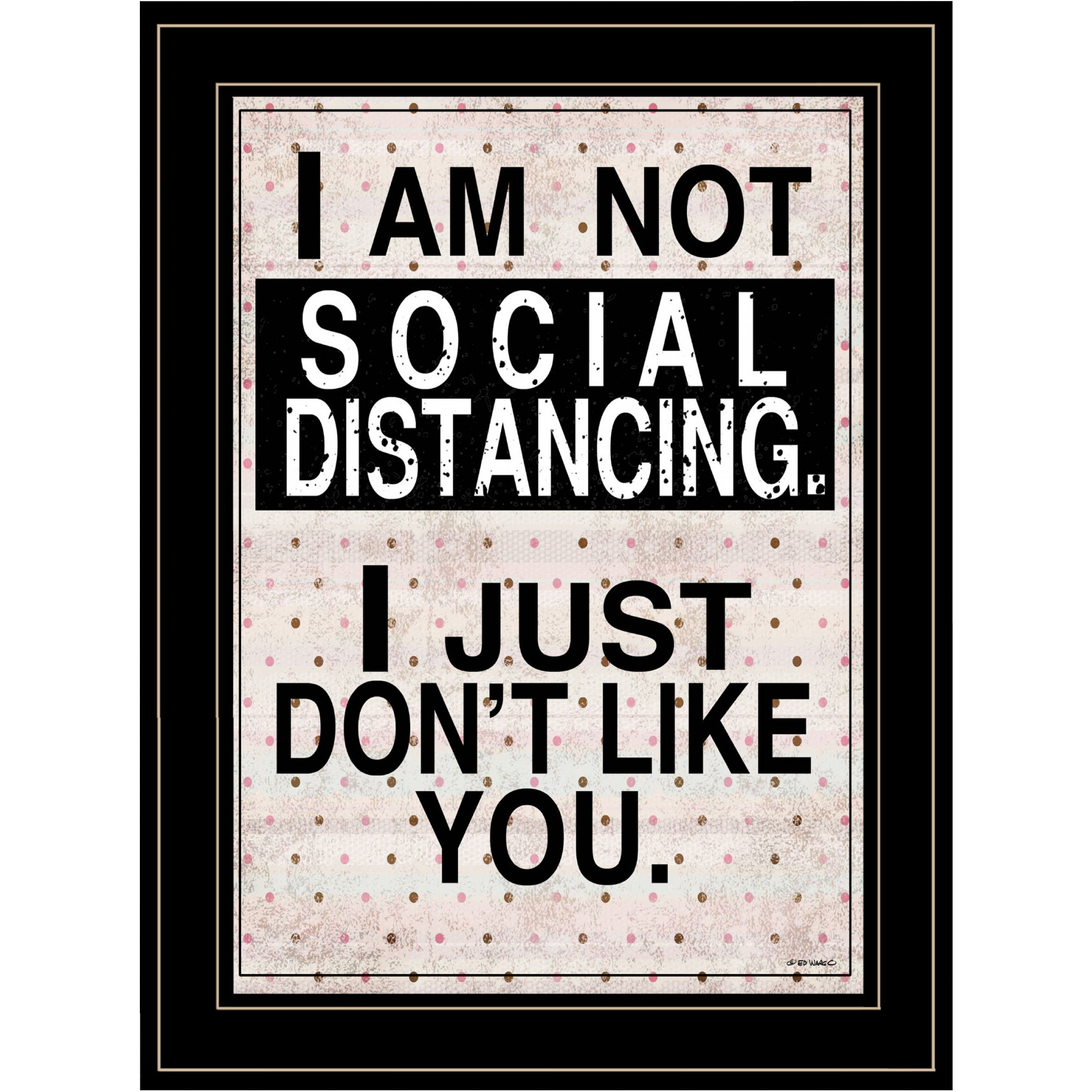Social Distancing 2 Black Framed Print Wall Art