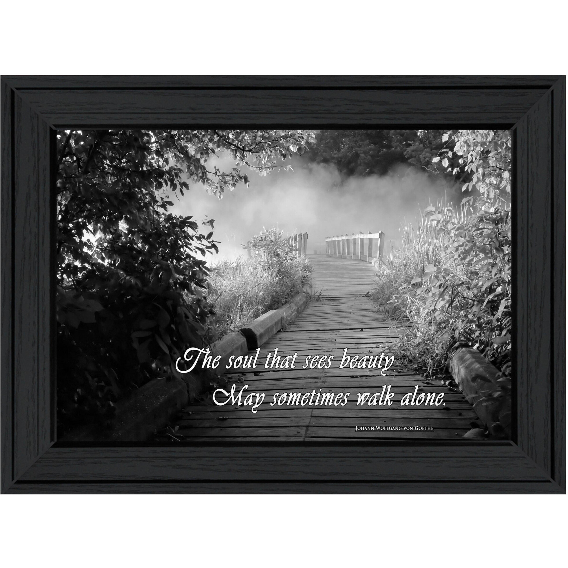 Beauty Grayscale 1 Black Framed Print Wall Art