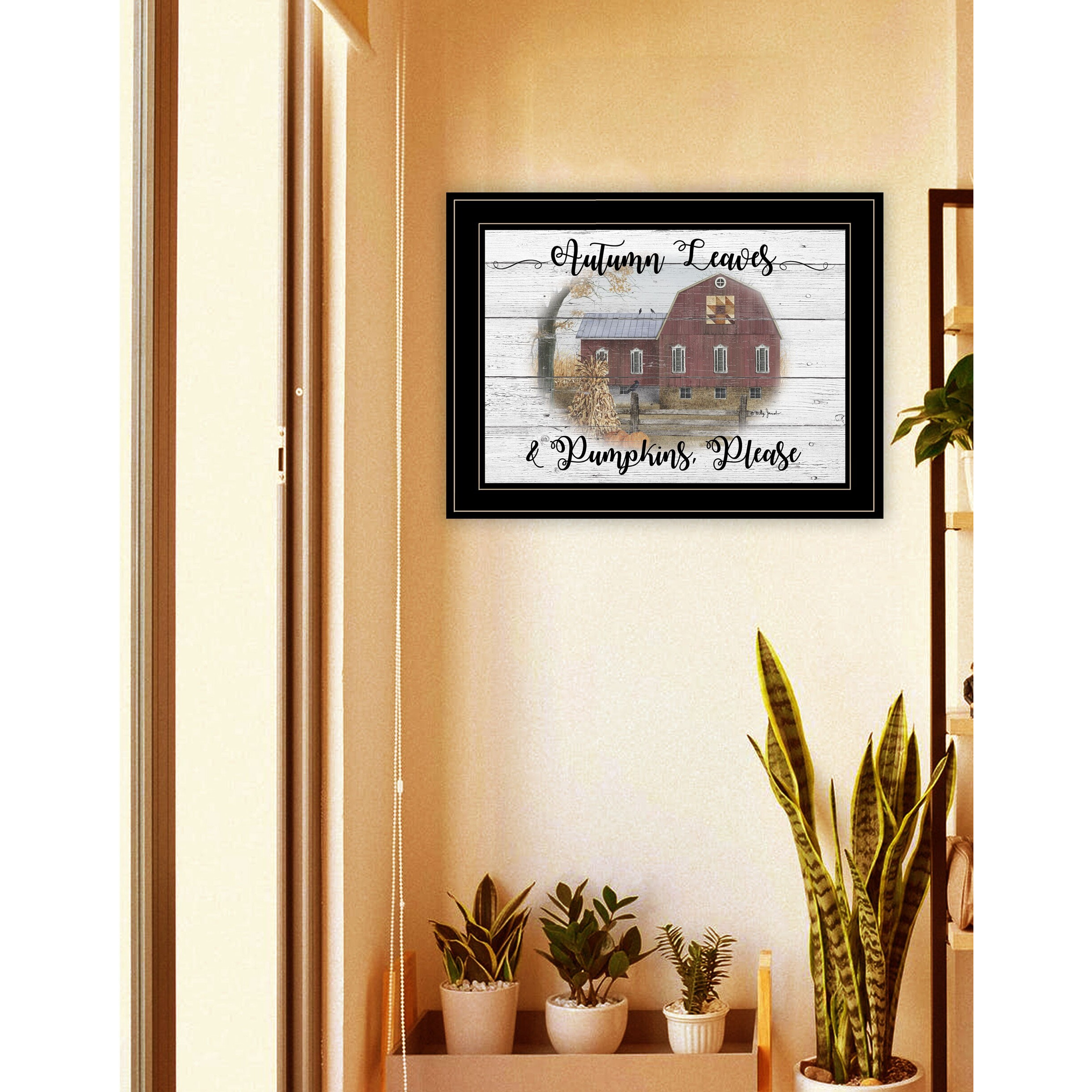 Autumn Leaves 3 Black Framed Print Wall Art