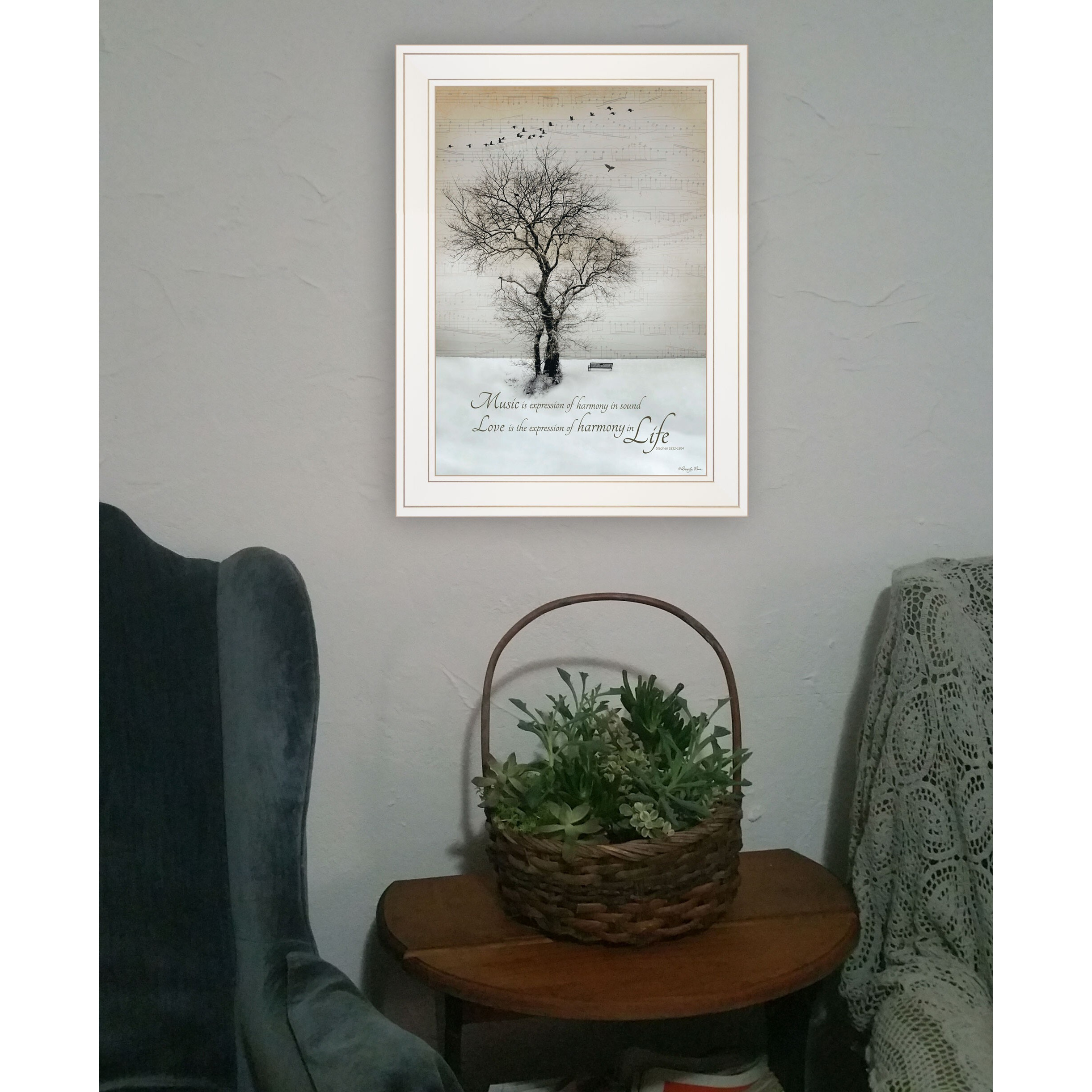 Harmony 1 White Framed Print Wall Art