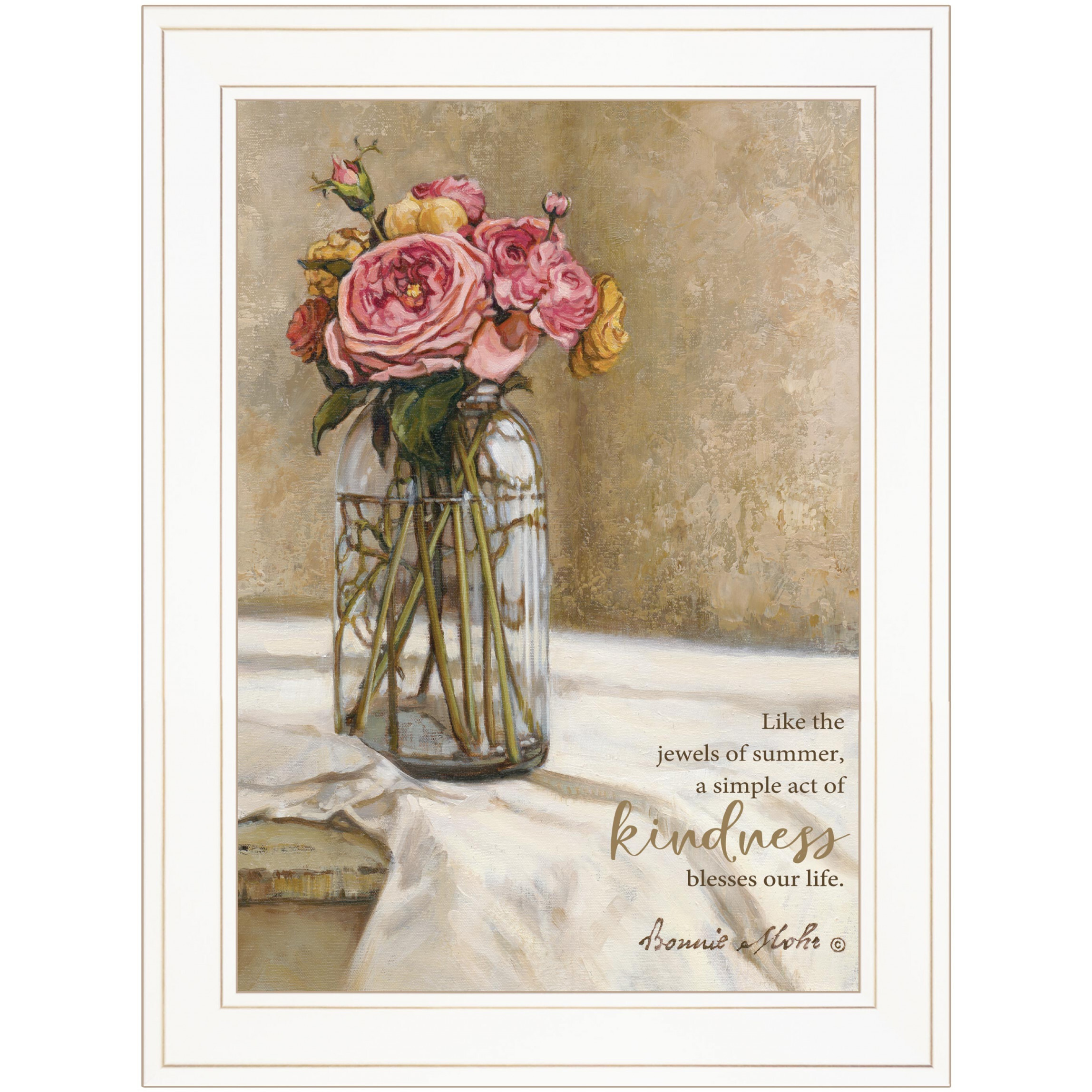 Jewels Of Summer 1 White Framed Print Wall Art