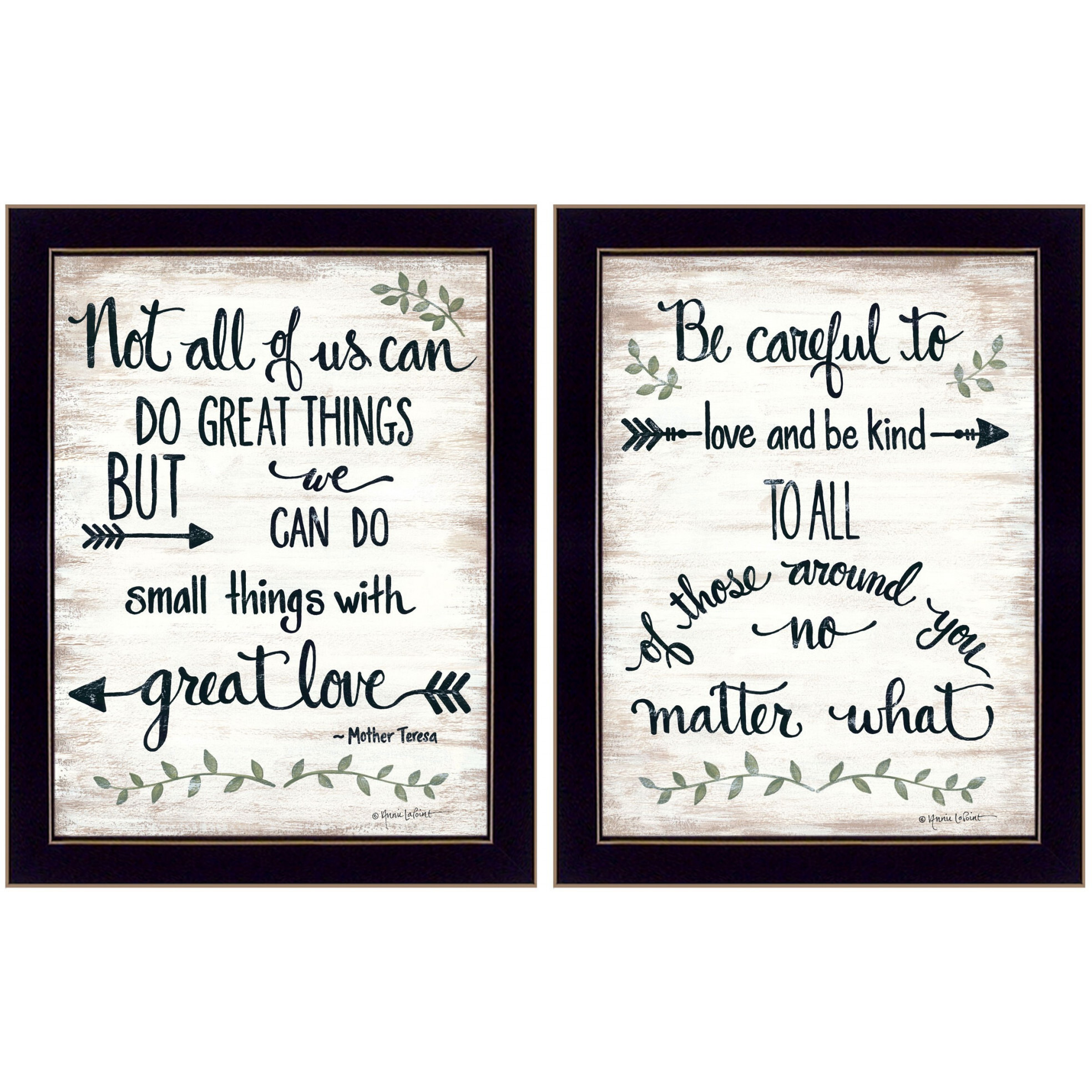 Set Of Two Great Love 1 Black Framed Print Wall Art