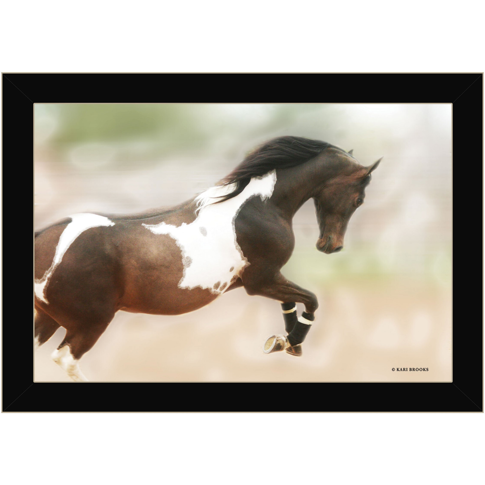 Wild Horses Black Framed Print Wall Art