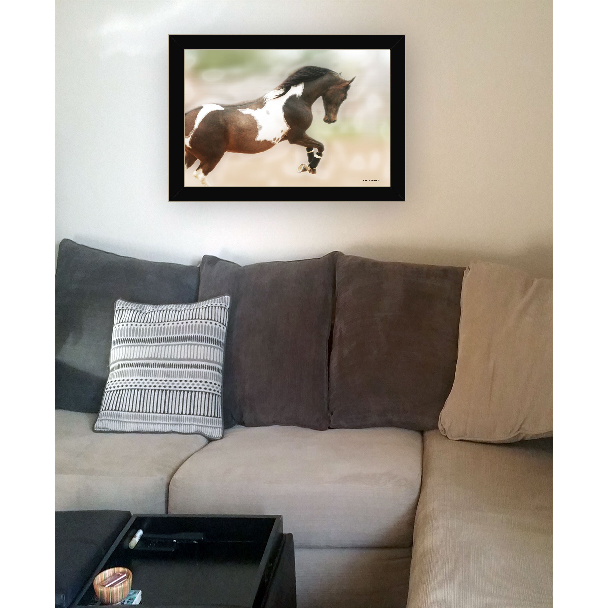 Wild Horses Black Framed Print Wall Art