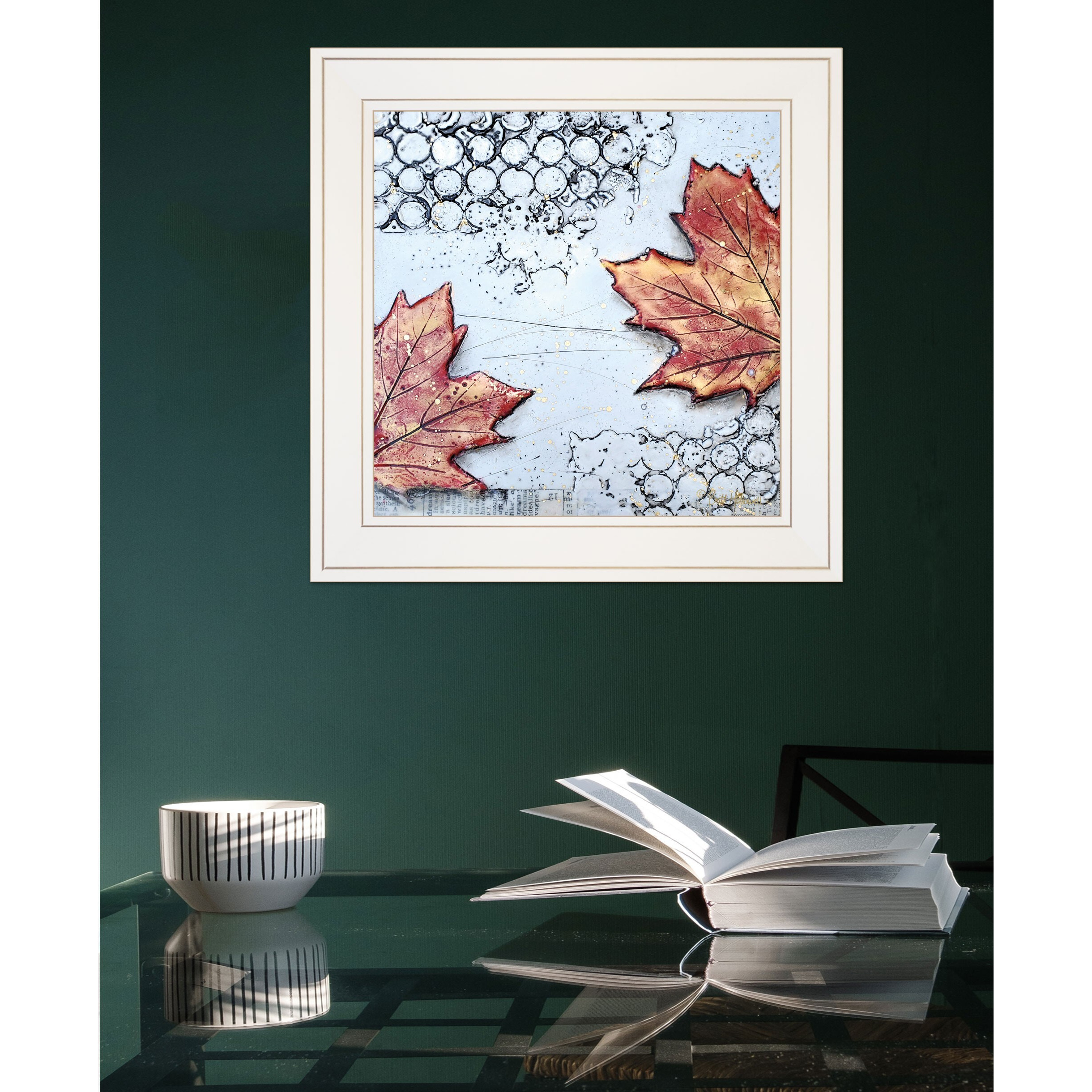 Channeling Fall 3 White Framed Print Wall Art