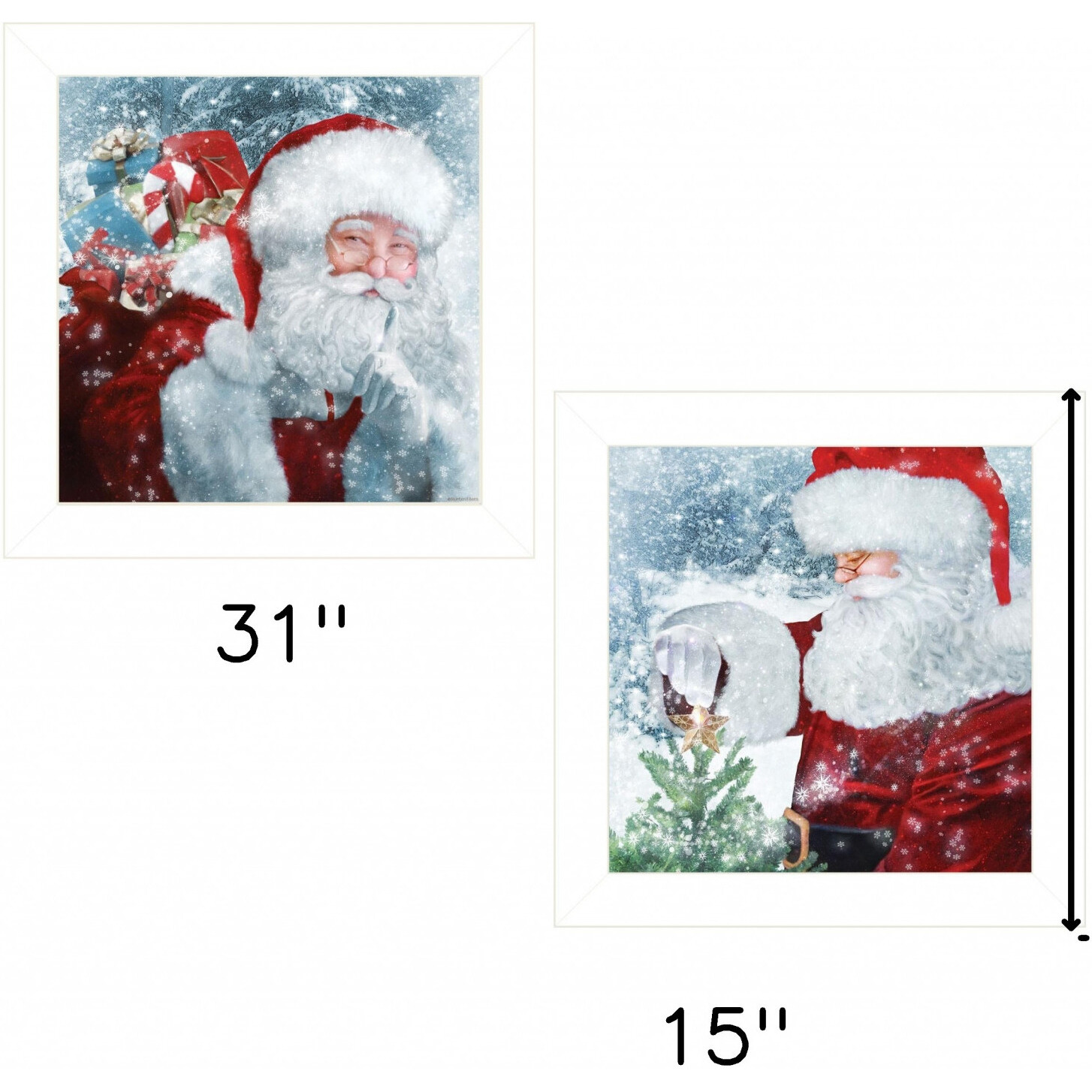 Set Of Two Santas Blessings 5 White Framed Print Wall Art