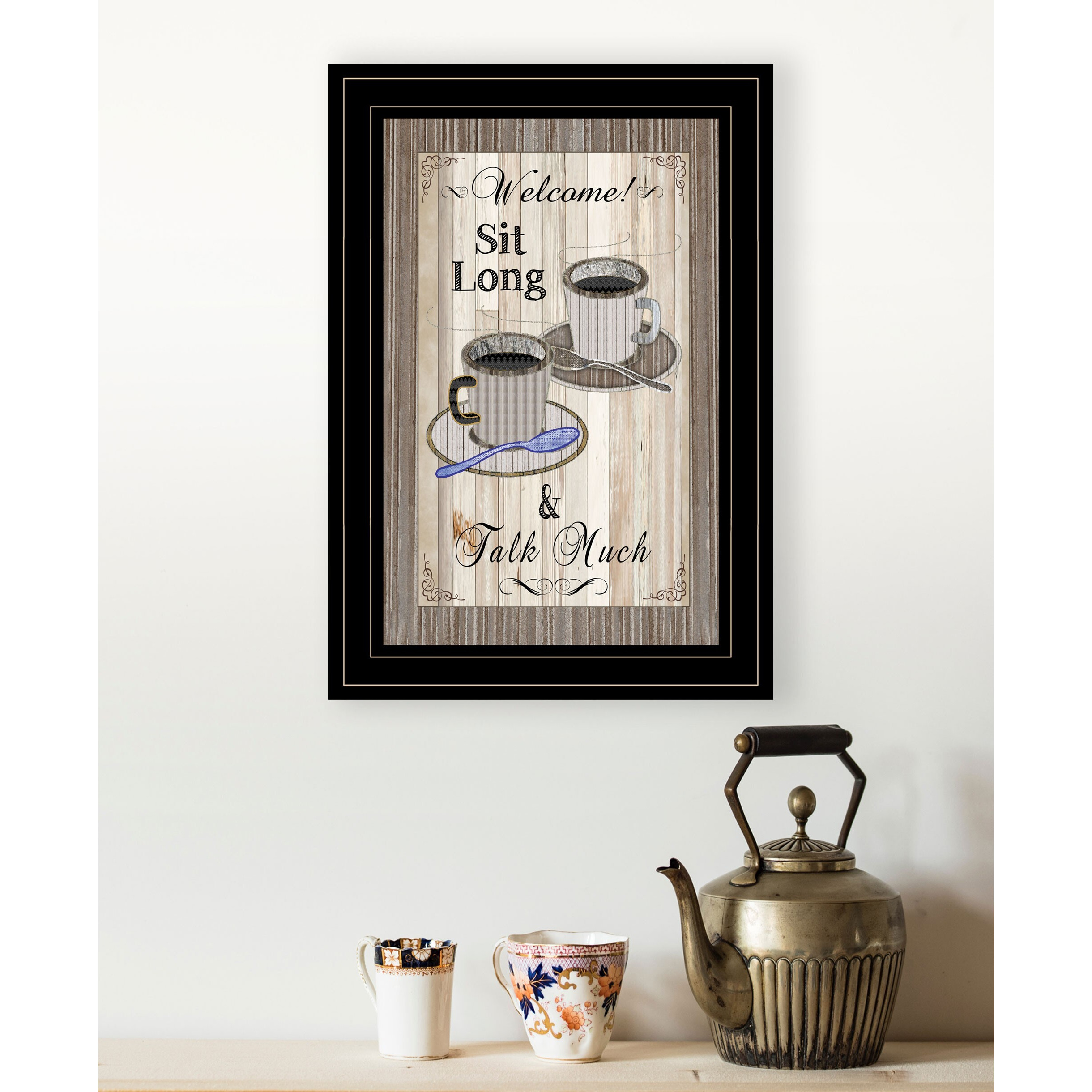 Sit Long Talk Much 2 Black Framed Print Wall Art