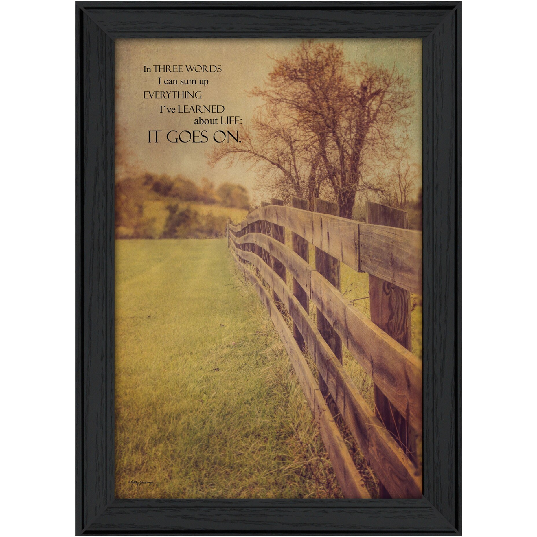 Life Goes On Black Framed Print Wall Art