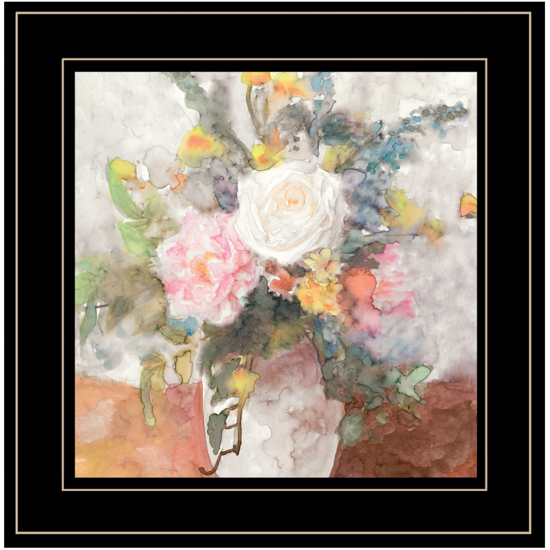 Table Bouquet 2 [3] Black Framed Print Wall Art