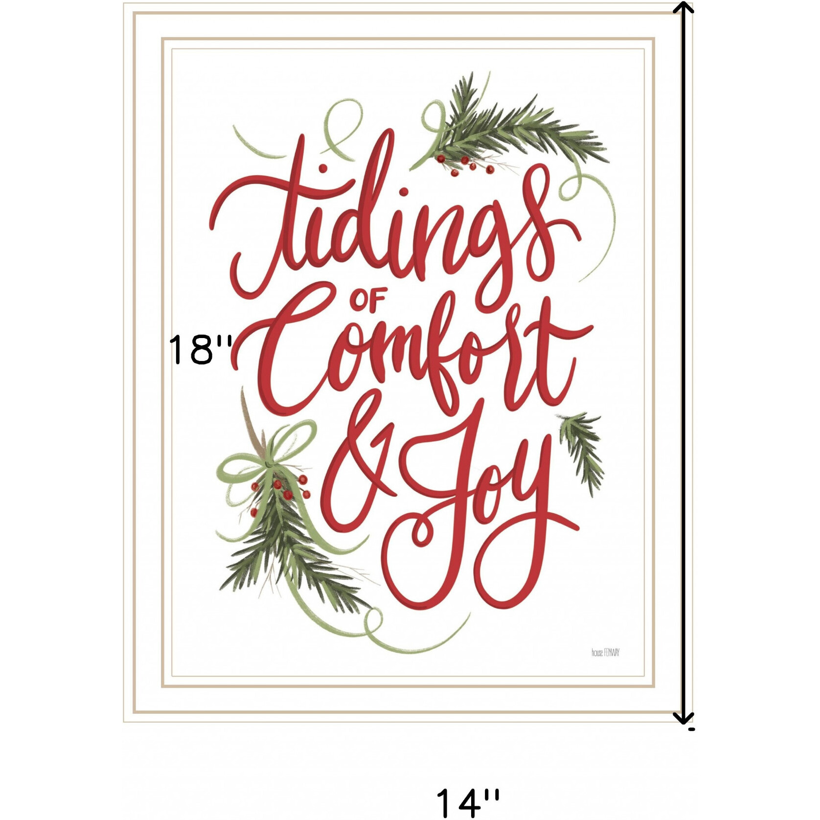 Tidings Of Comfort & Joy 1 White Framed Print Wall Art