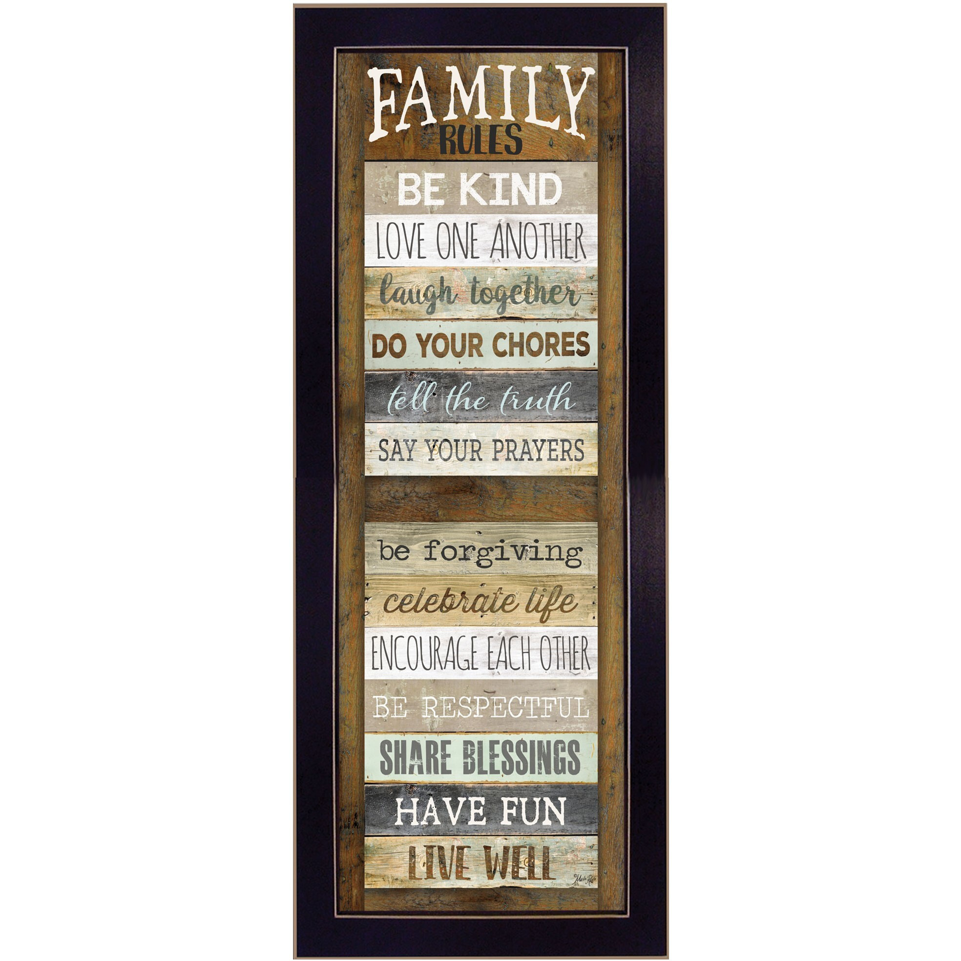 Family Rules Shutter 1 Black Framed Print Wall Art