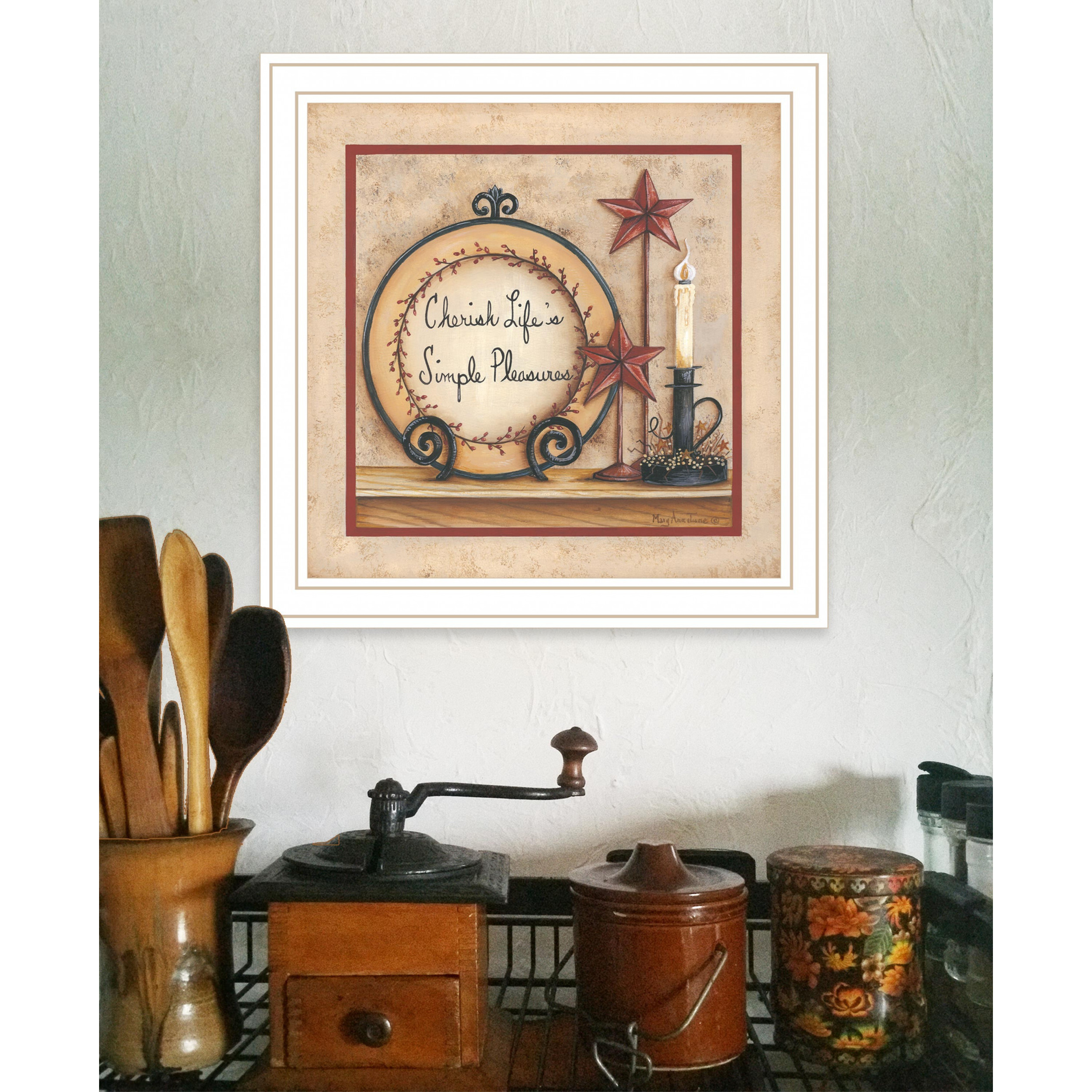 Simple Pleasures 4 White Framed Print Wall Art