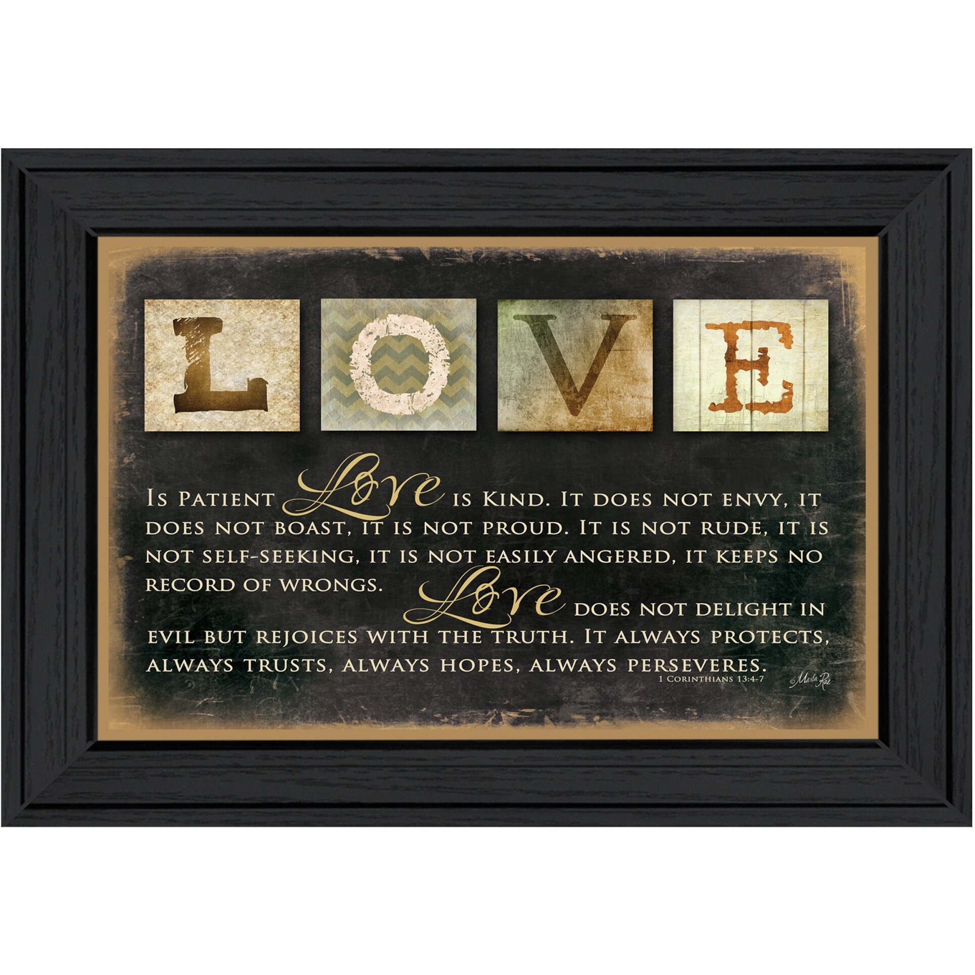 Love 1 Black Framed Print Wall Art