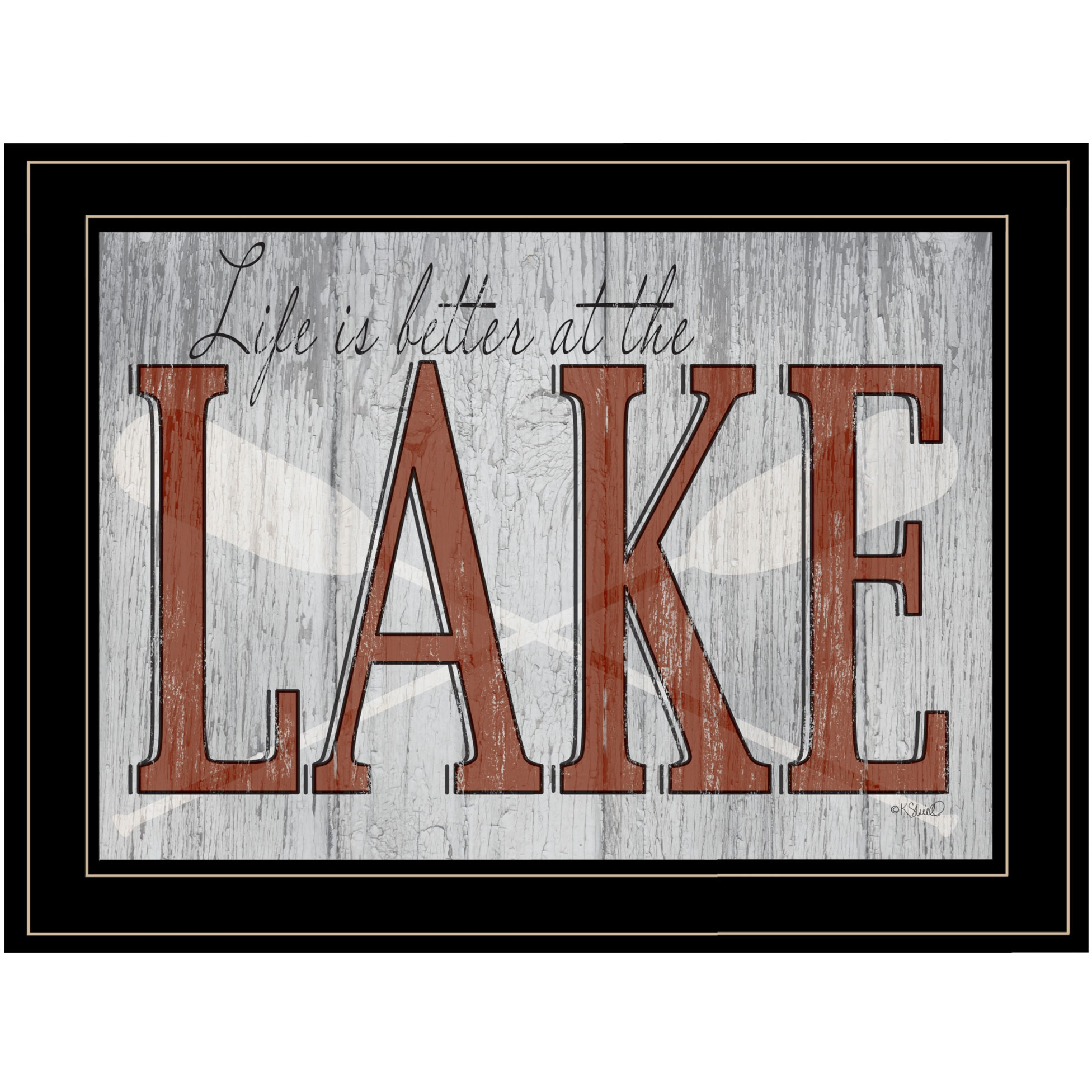 Life Is Better At The Lake 2 Black Framed Print Wall Art