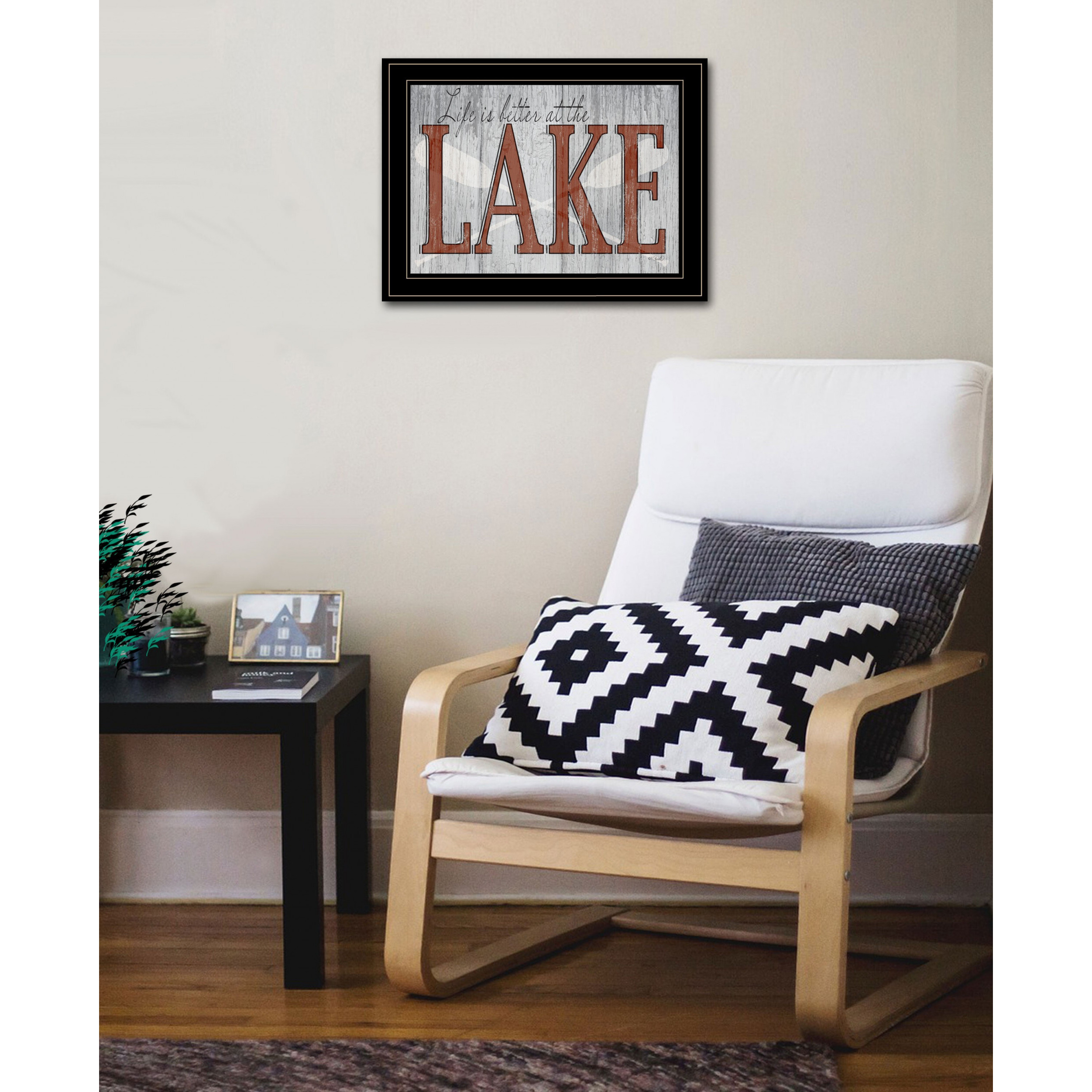 Life Is Better At The Lake 2 Black Framed Print Wall Art