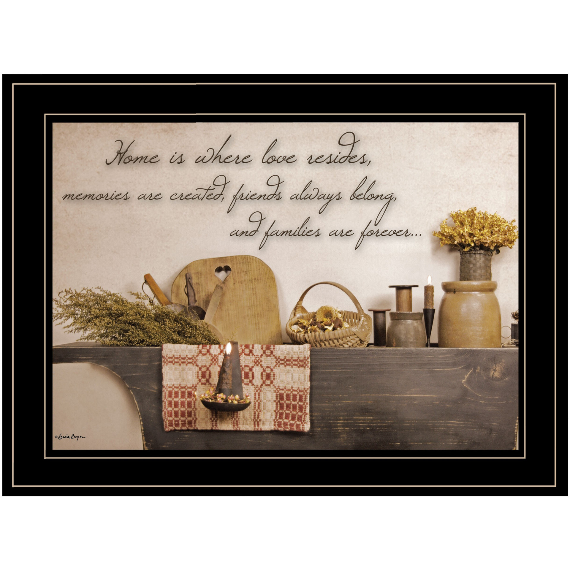 Home Is Where Love Resides 2 Black Framed Print Wall Art