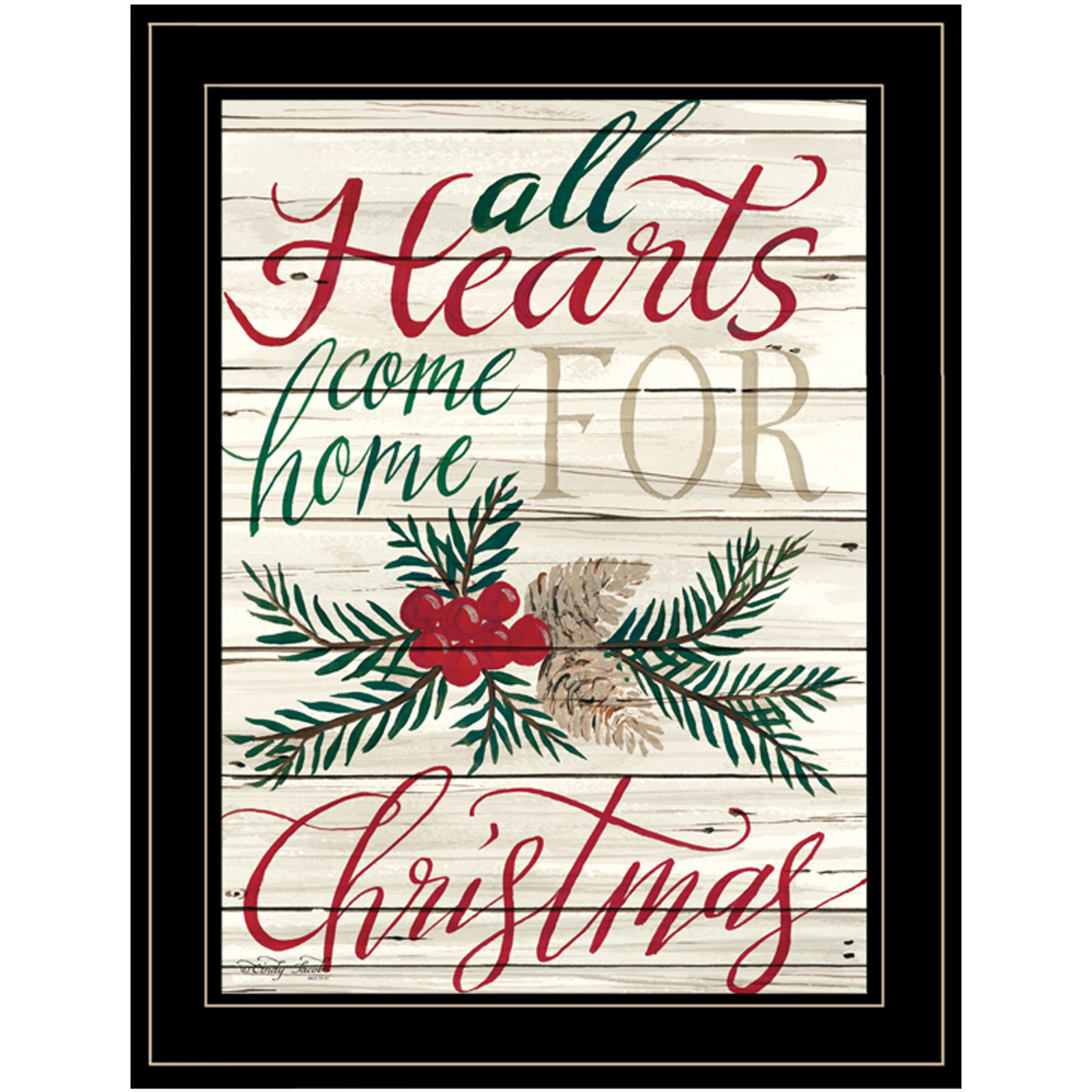 Home For Christmas 2 Black Framed Print Wall Art