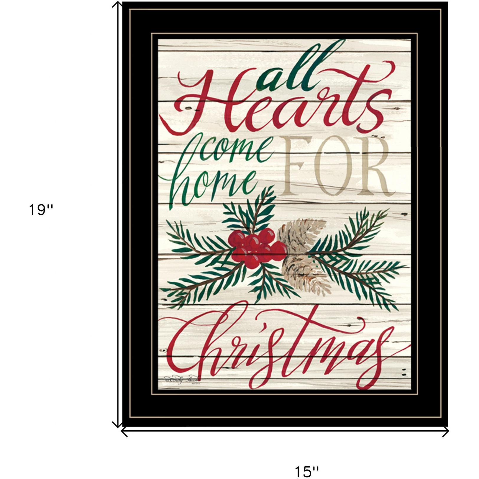 Home For Christmas 2 Black Framed Print Wall Art