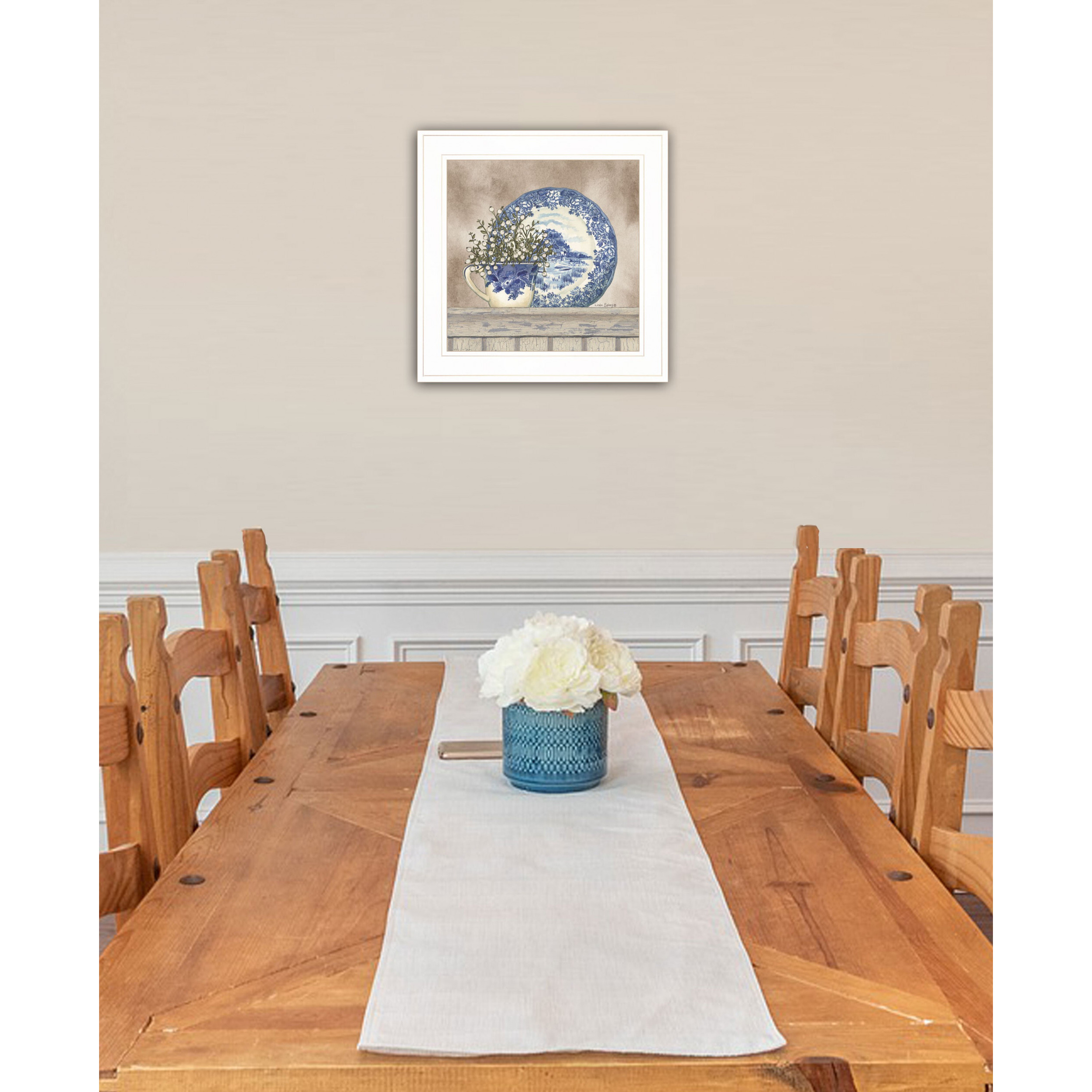 Farmhouse Blues Ii 2 White Framed Print Wall Art