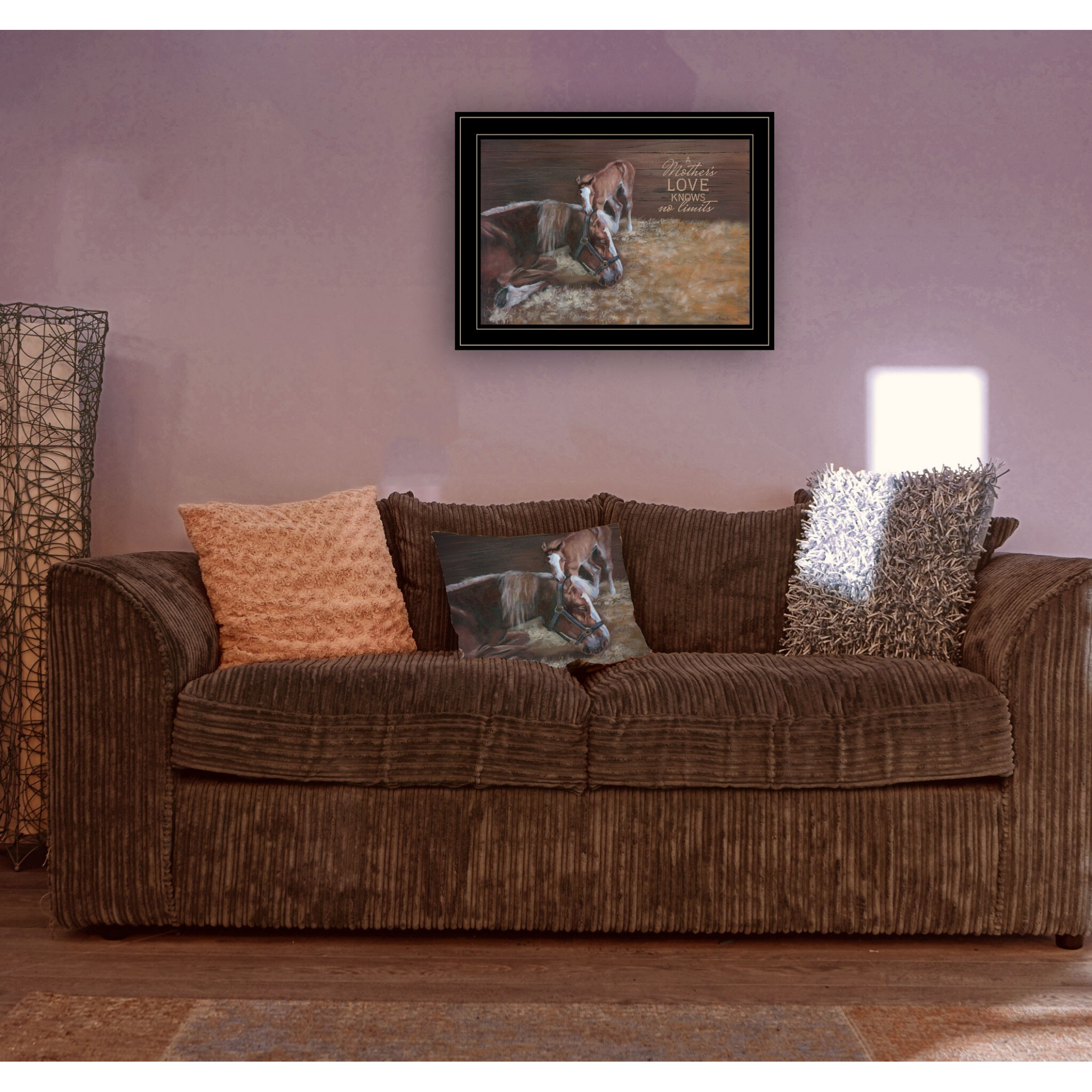 A Mothers Love Horses 2 Black Framed Print Wall Art