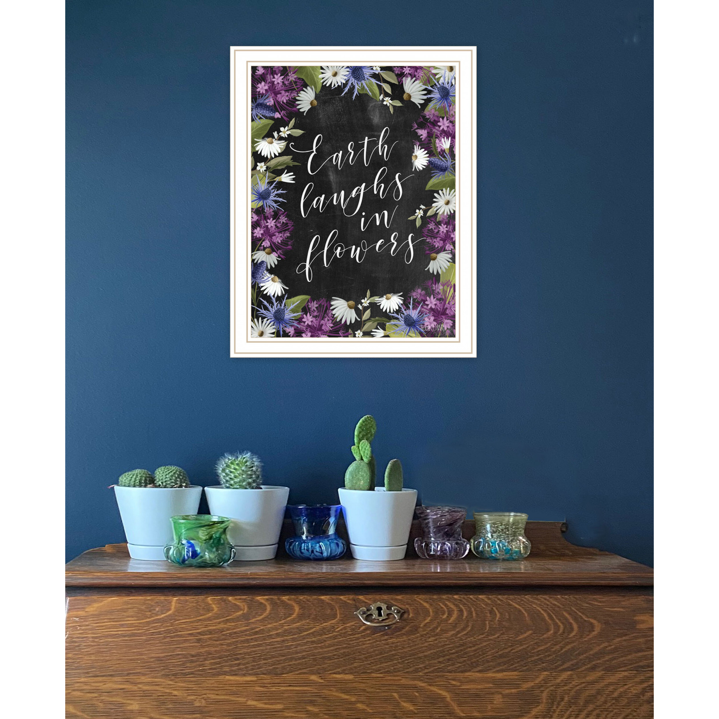 Earth Laughs In Flowers 2 White Framed Print Wall Art
