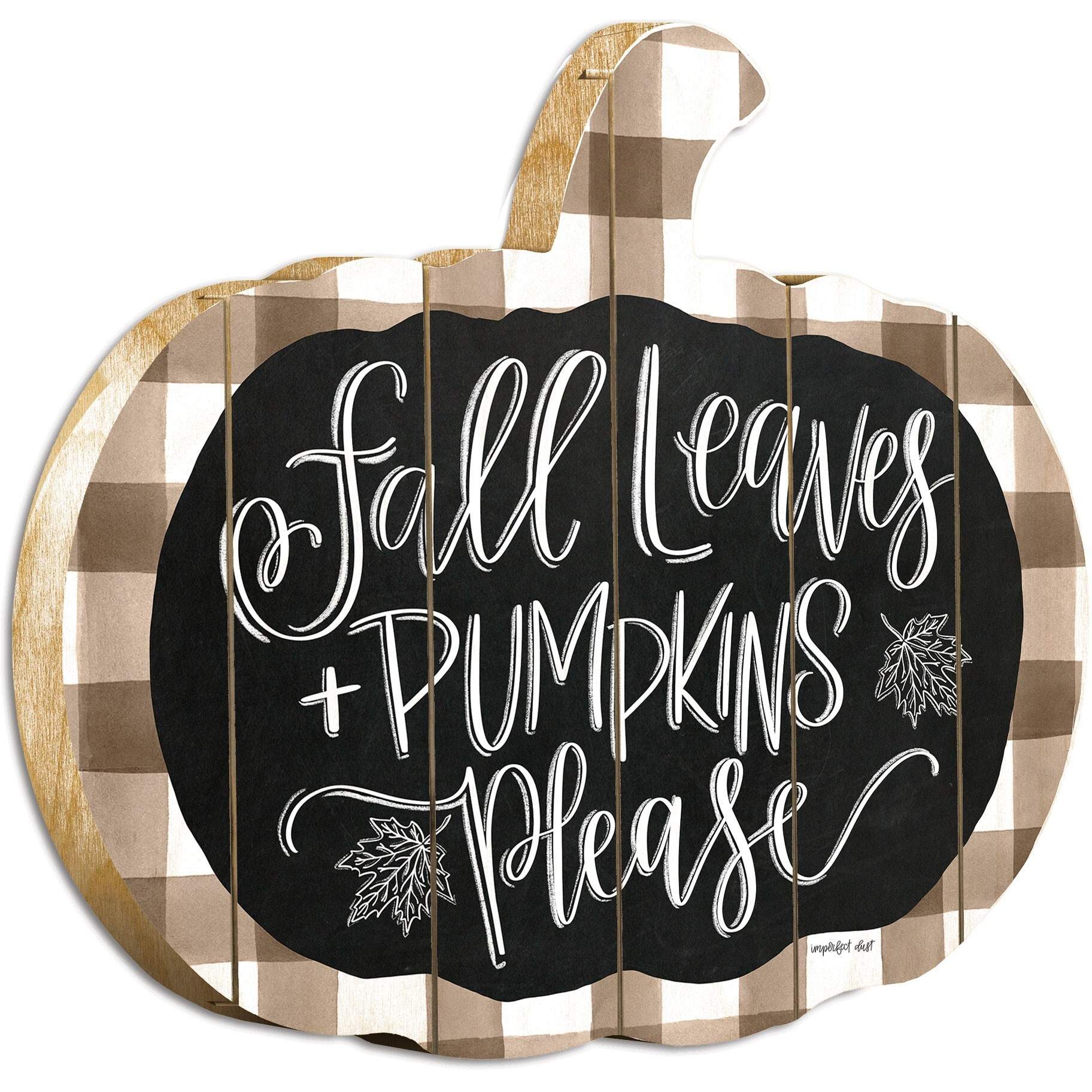 Fall Leaves And Pumpkins Please Unframed Print Wall Art