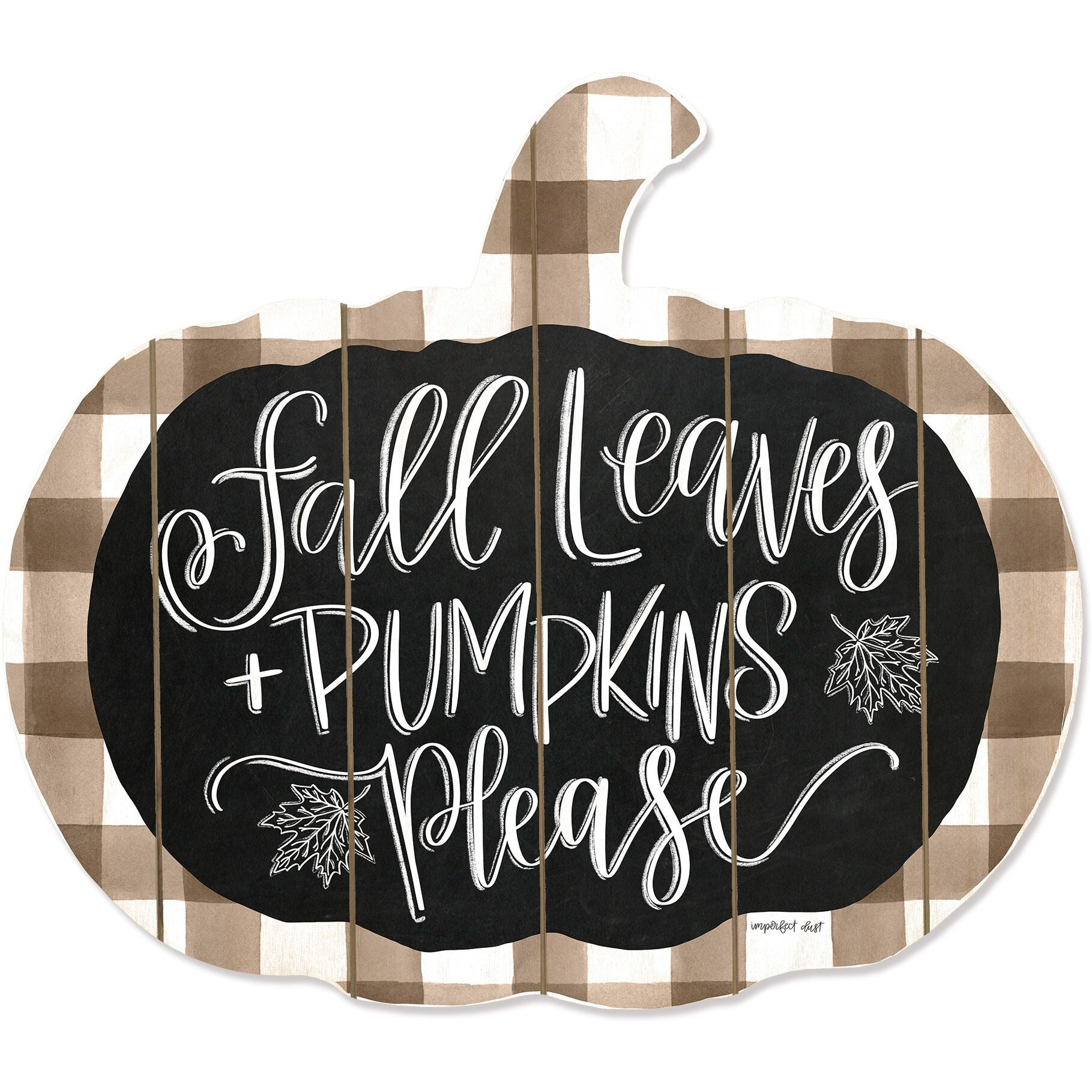 Fall Leaves And Pumpkins Please Unframed Print Wall Art