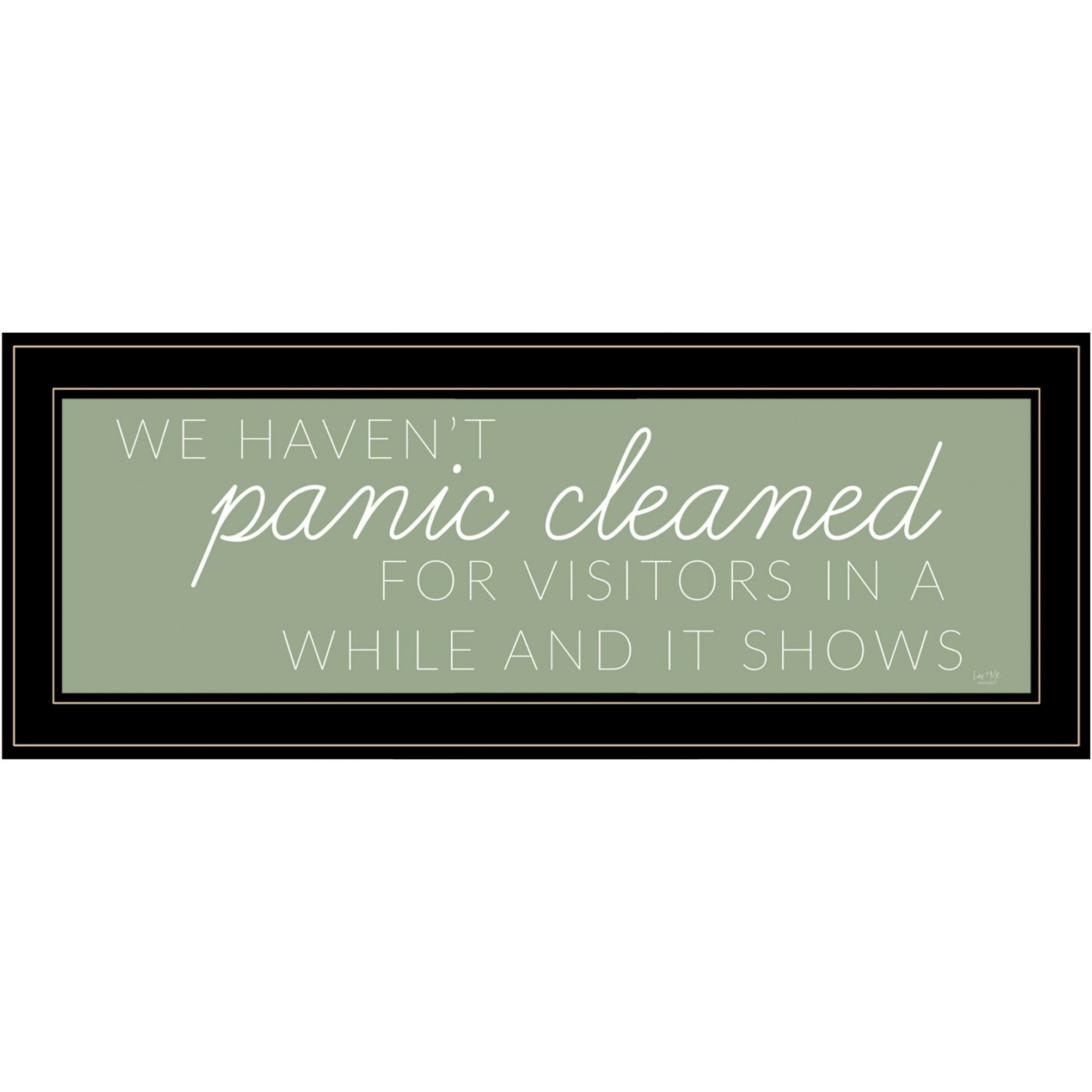 Panic Cleaned 2 Black Framed Print Wall Art