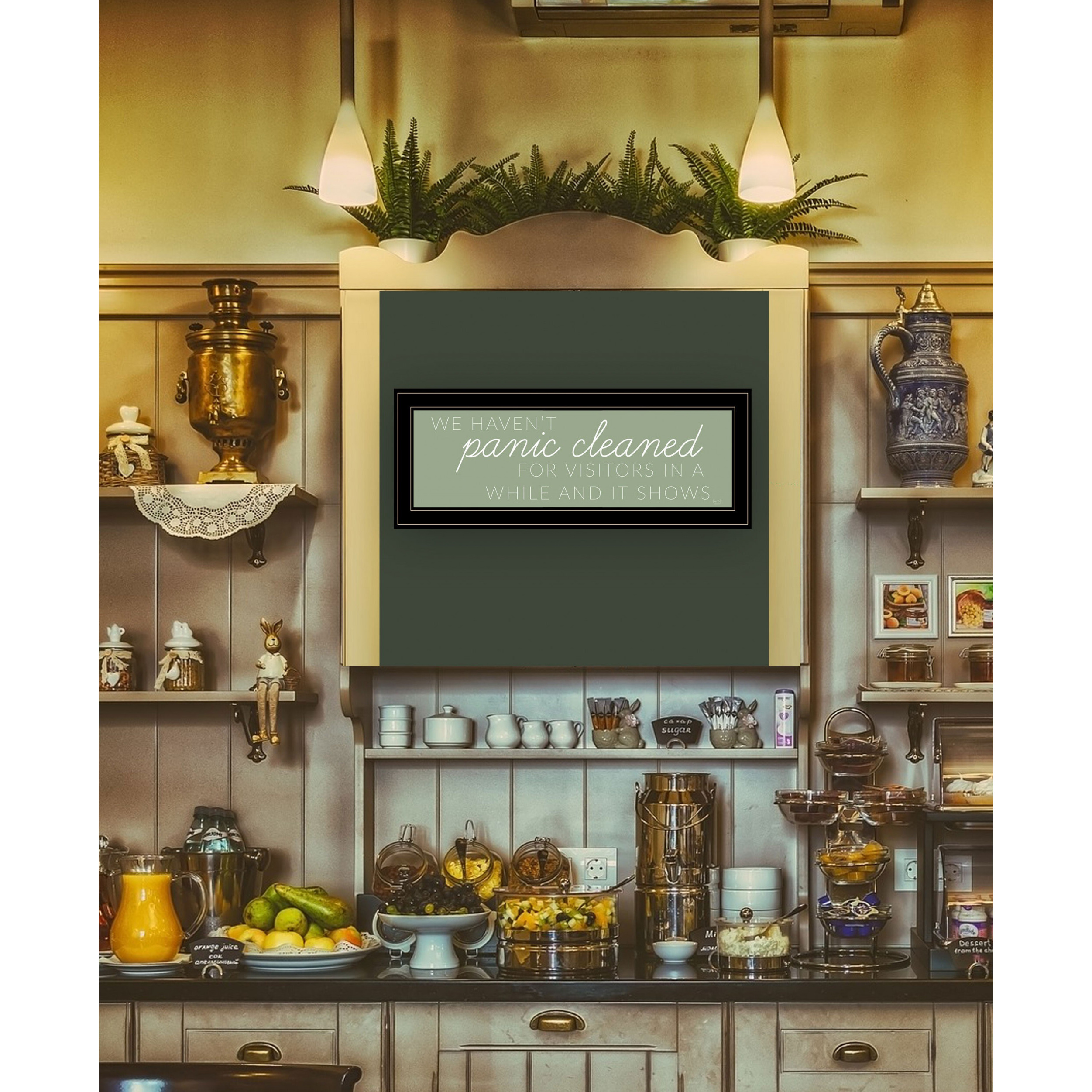Panic Cleaned 2 Black Framed Print Wall Art