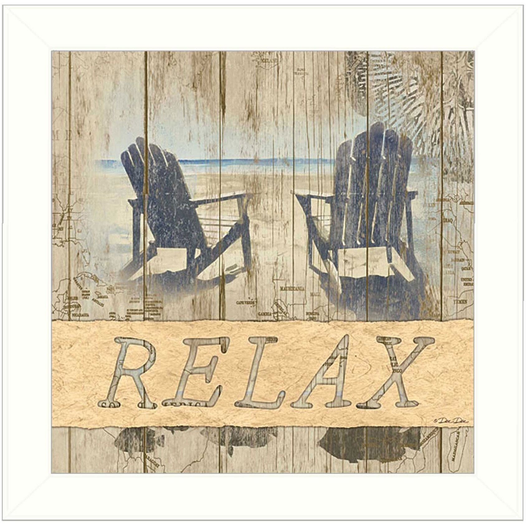 Relax 1 White Framed Print Wall Art