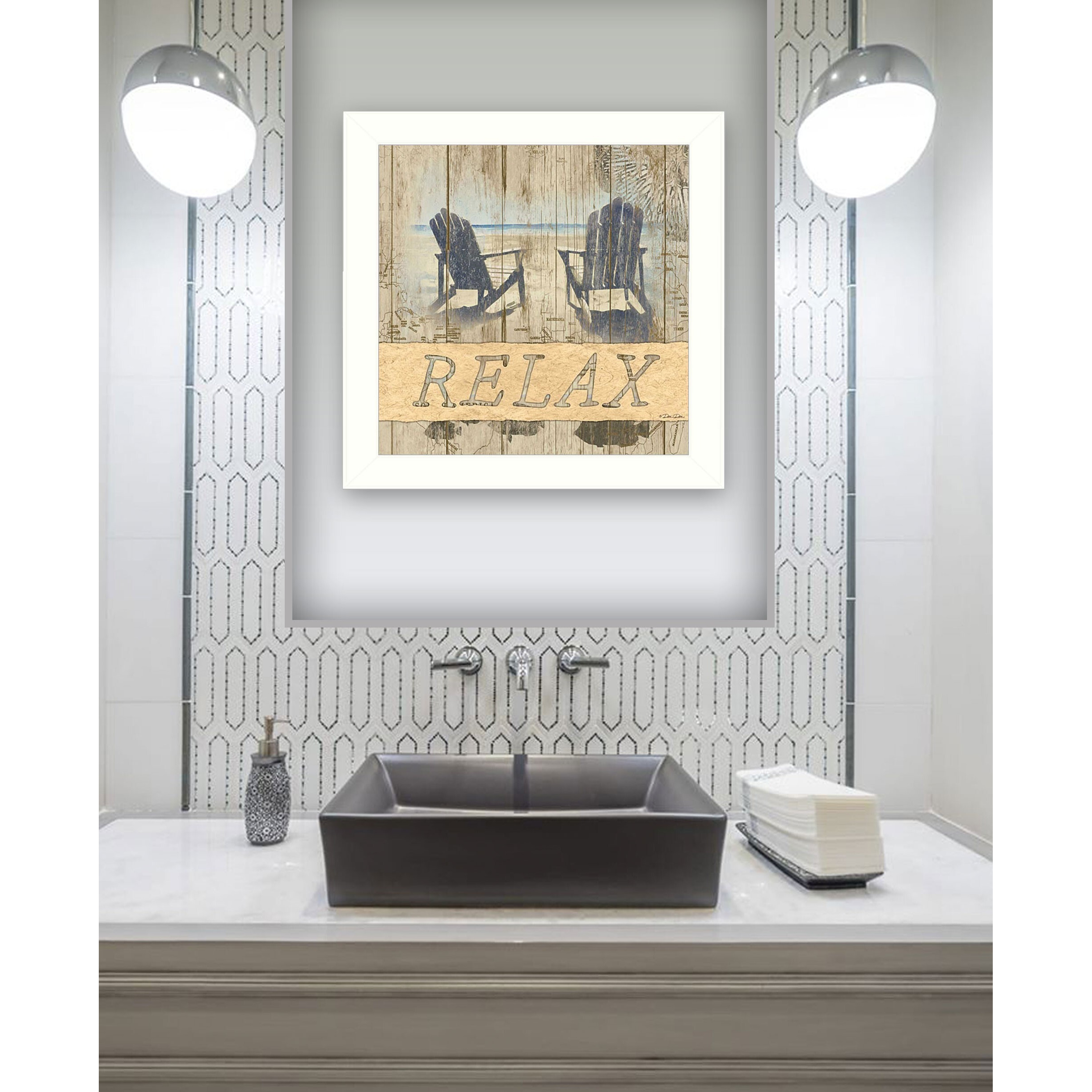 Relax 1 White Framed Print Wall Art