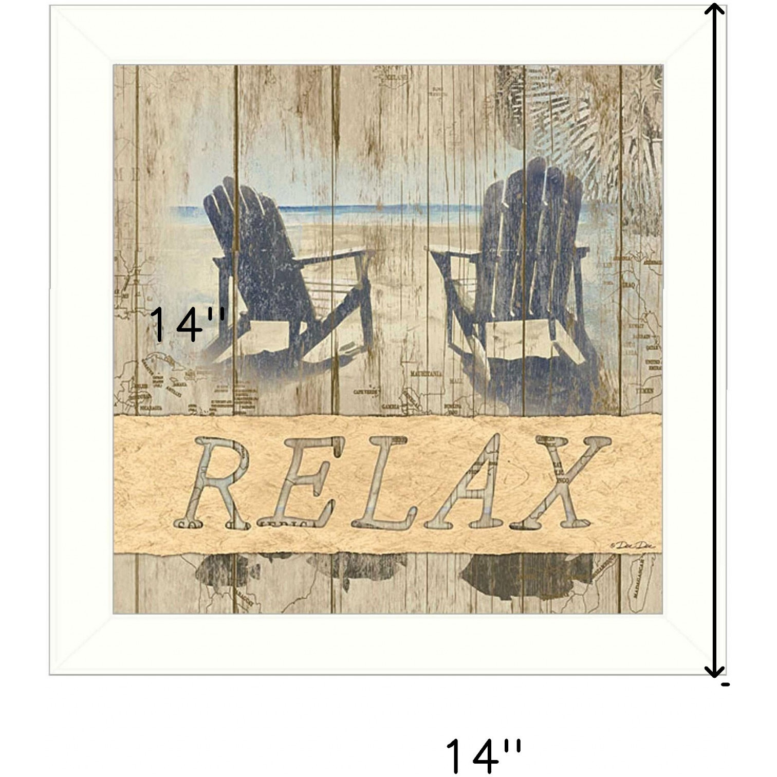 Relax 1 White Framed Print Wall Art