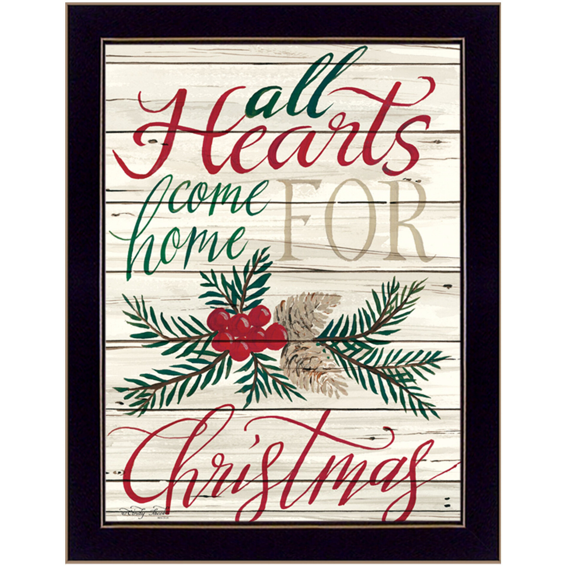 Home For Christmas 3 Black Framed Print Wall Art